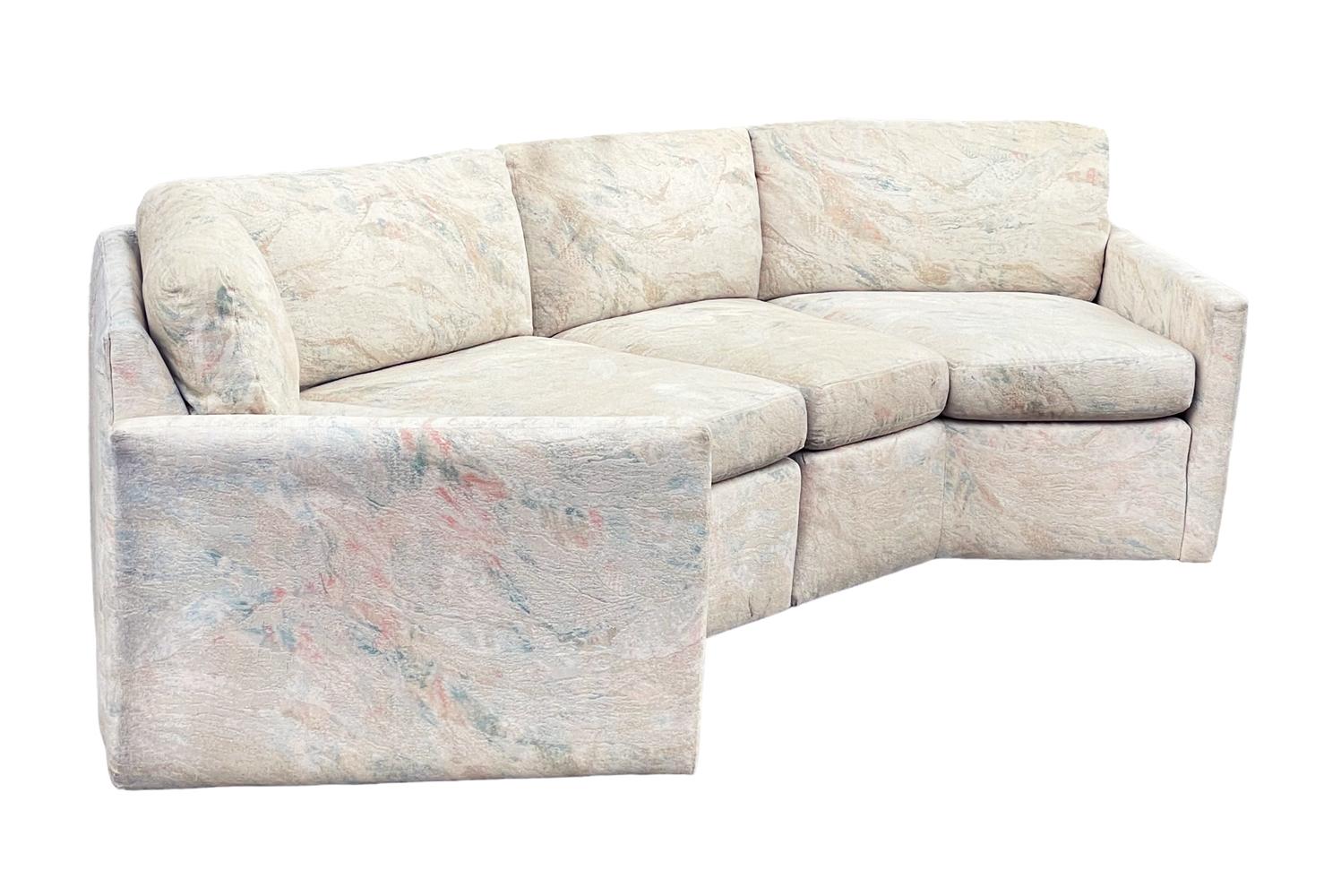 Sofa sectionnel hexagonal incurvé moderne du milieu du siècle dernier d'après Harvey Probber en vente 1