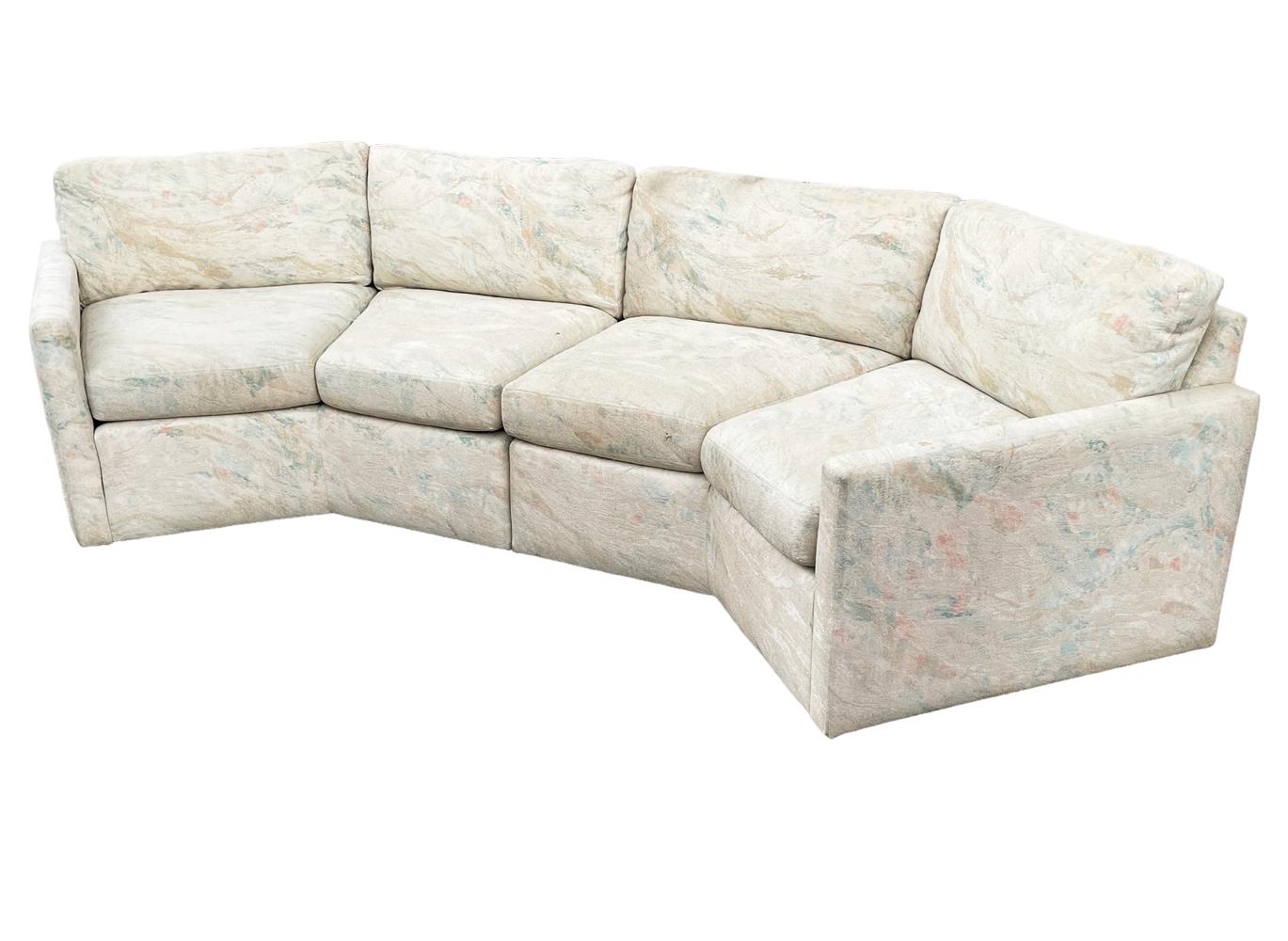 Fabric Vintage Mid-Century Modern Hexagonal Curved Sectional Sofa after Harvey Probber For Sale