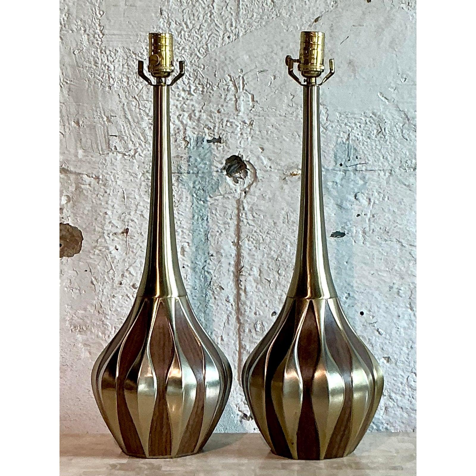Pareja de lámparas de botella Heyco Genie, vintage y modernas de mediados de siglo en venta 3