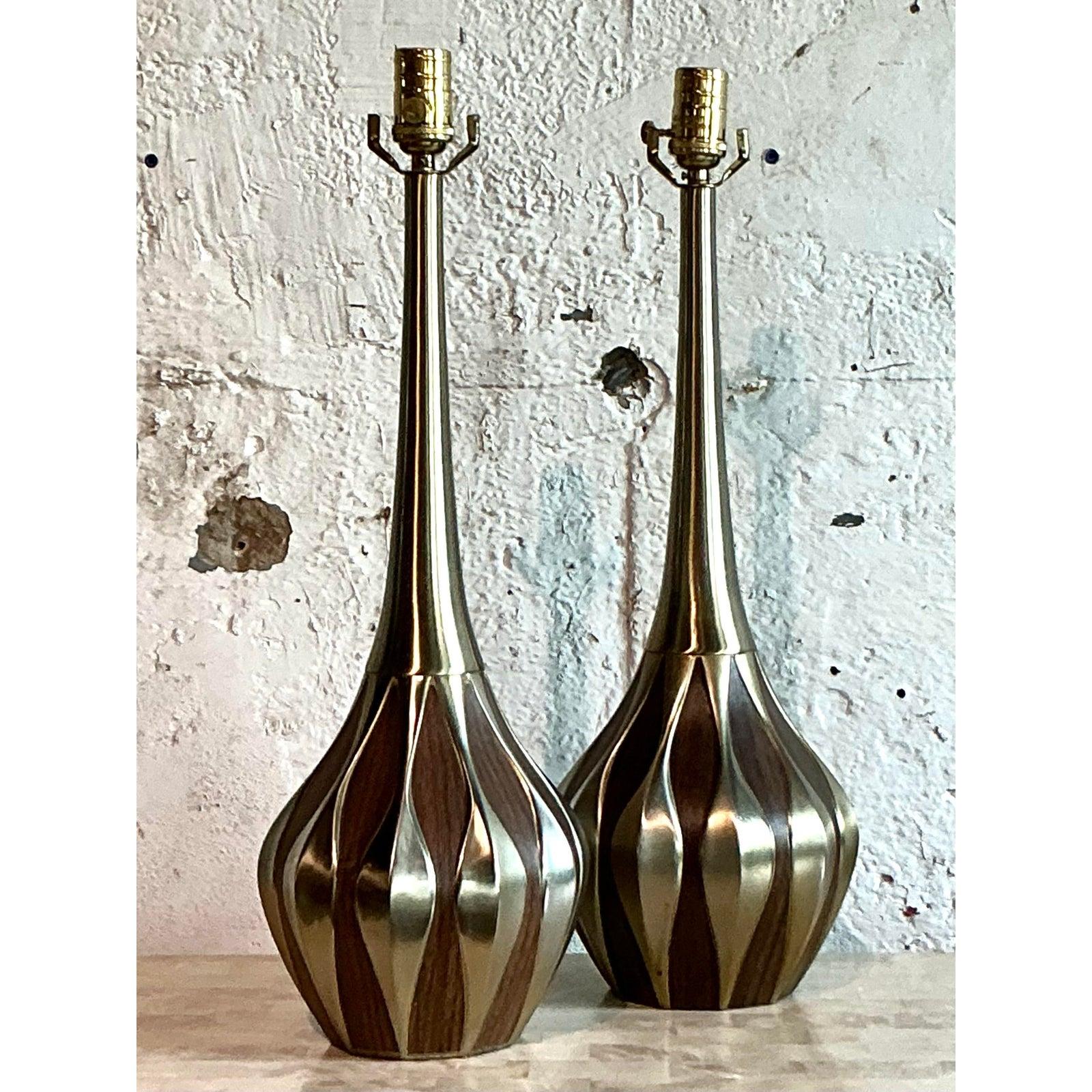 Pareja de lámparas de botella Heyco Genie, vintage y modernas de mediados de siglo Estadounidense en venta