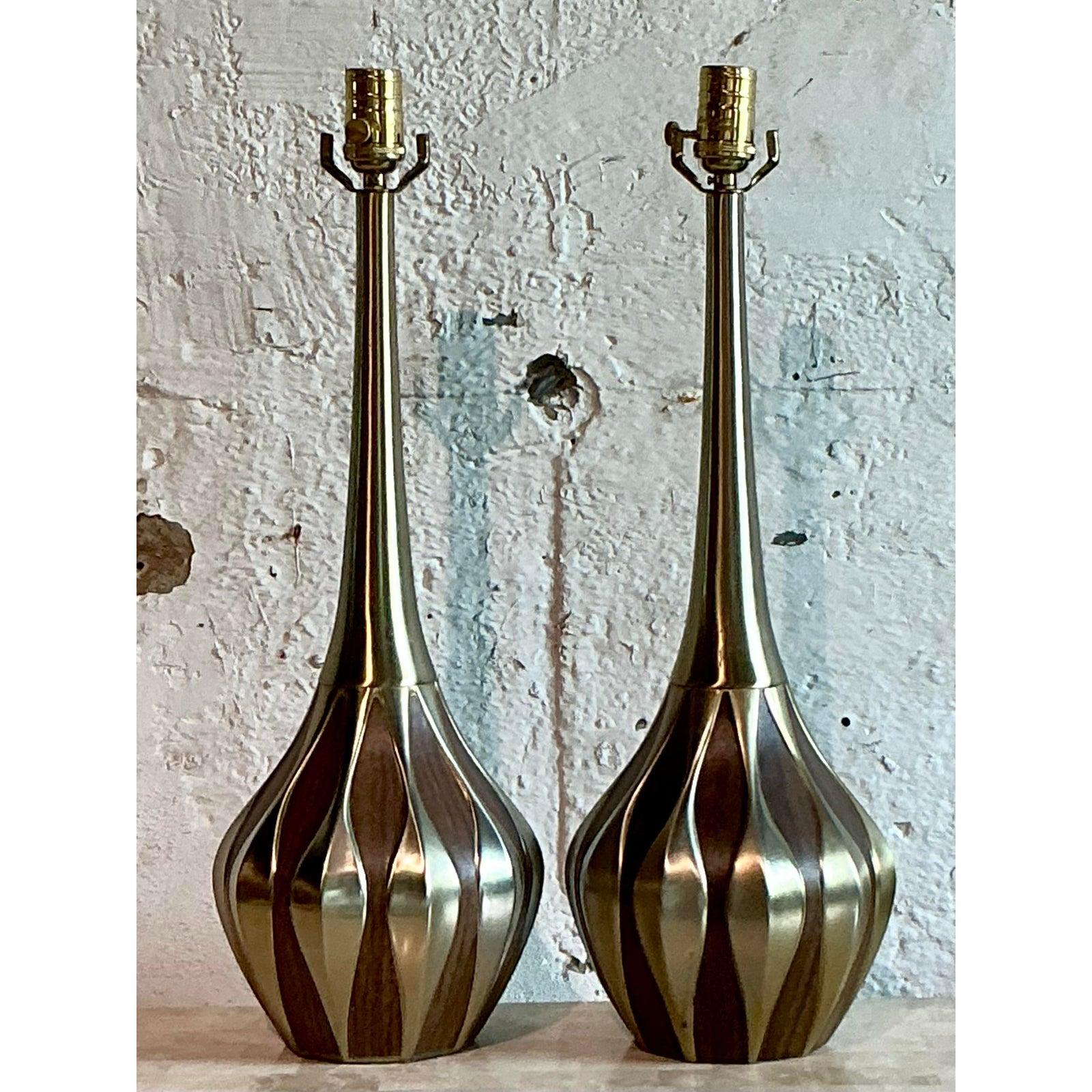 Pareja de lámparas de botella Heyco Genie, vintage y modernas de mediados de siglo siglo XX en venta