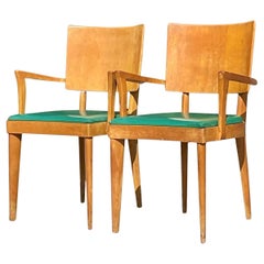 Vintage Mid-Century Modern Heywood Wakefield "Missoula" Arm Chairs - a Pair