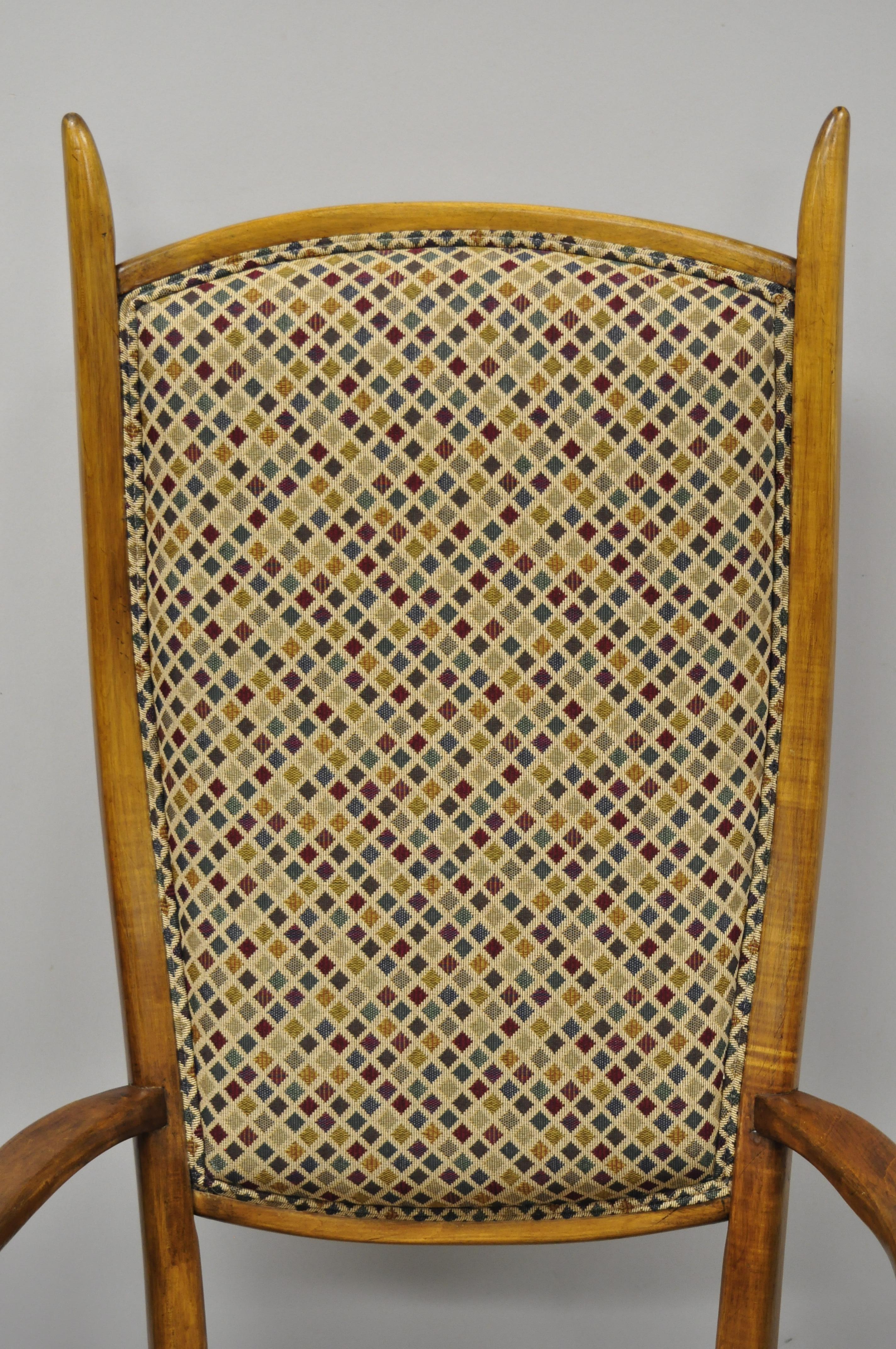 American Vintage Mid-Century Modern High Back Maple Armchair Attribute to Edward Wormley For Sale