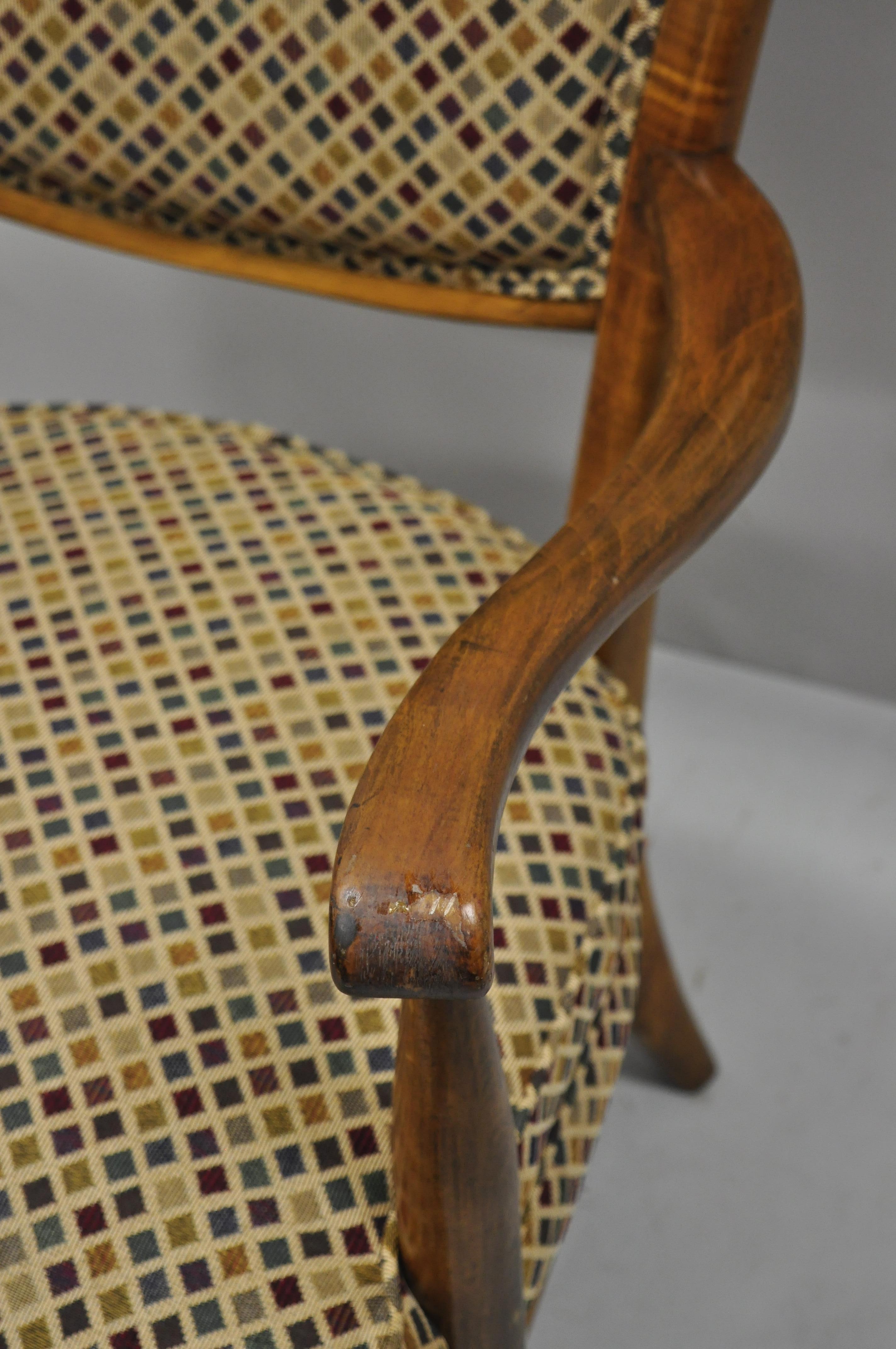 Vintage Mid-Century Modern High Back Maple Armchair Attribute to Edward Wormley For Sale 2