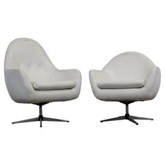 Retro Mid-Century Modern His & Her Lounge/Pod Chairs, Pair