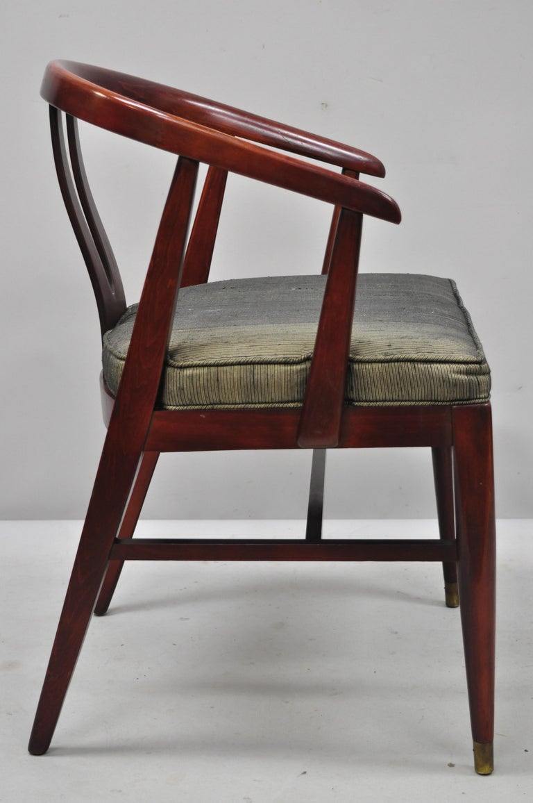 Curved Back Dining Chair With Arms / Morgan Curved-Back Track Leather