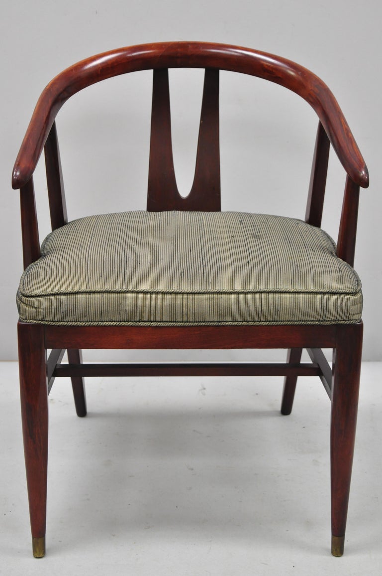 Vintage MidCentury Modern Horseshoe Curved Back Mahogany Dining Chair