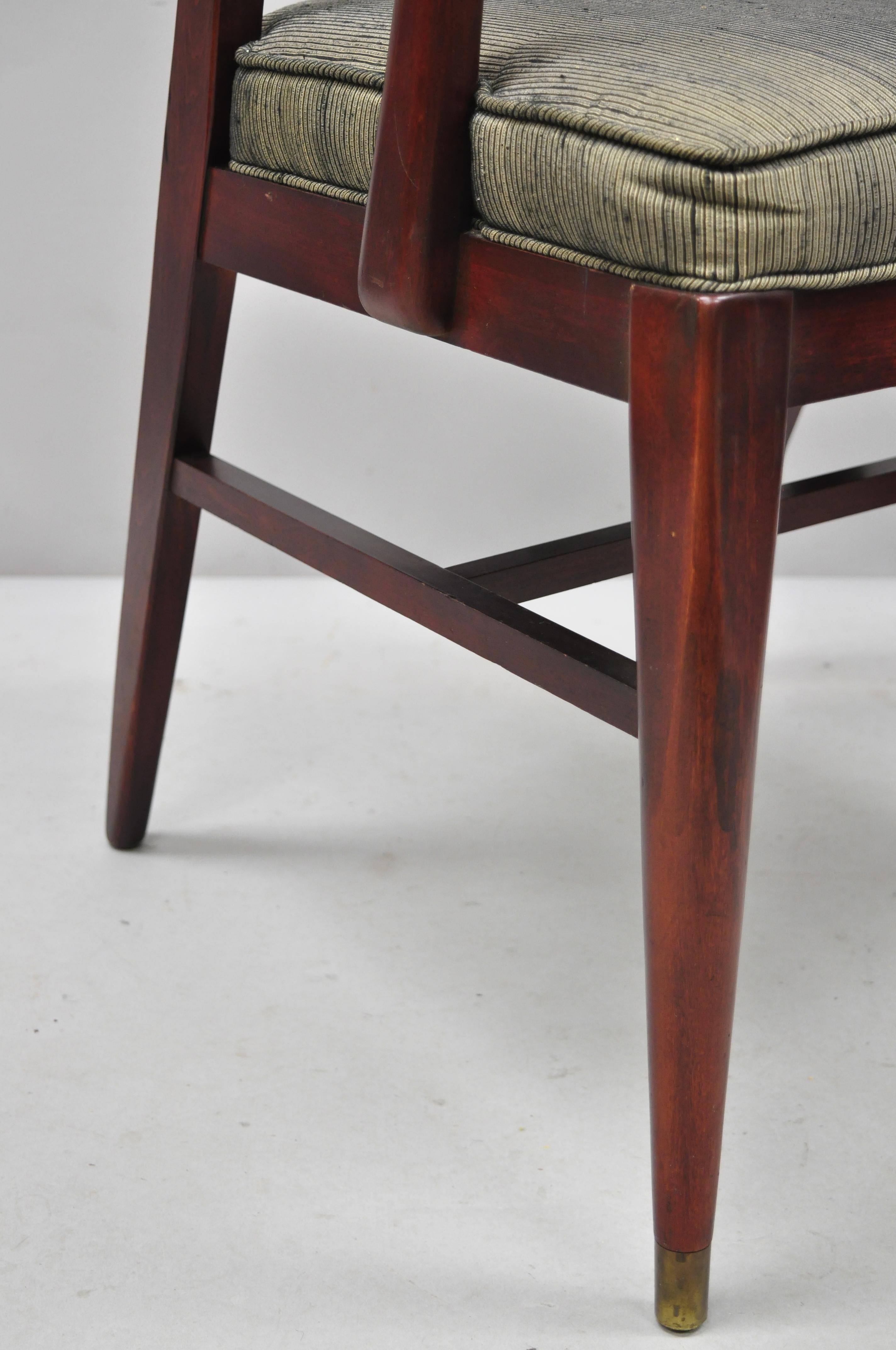 American Vintage Mid-Century Modern Horseshoe Curved Back Mahogany Dining Chair A