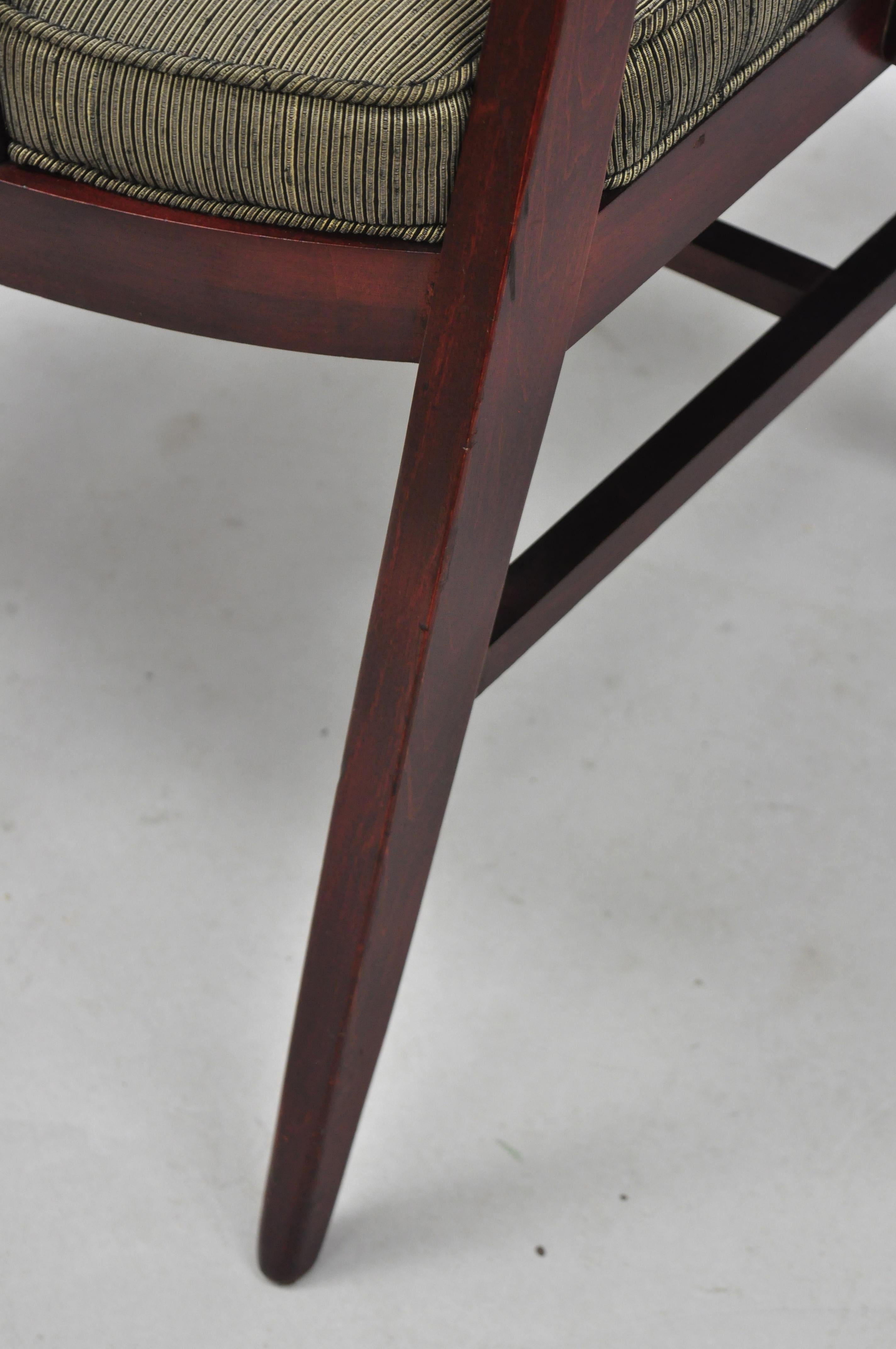 Vintage Mid-Century Modern Horseshoe Curved Back Mahogany Dining Chair A In Good Condition In Philadelphia, PA