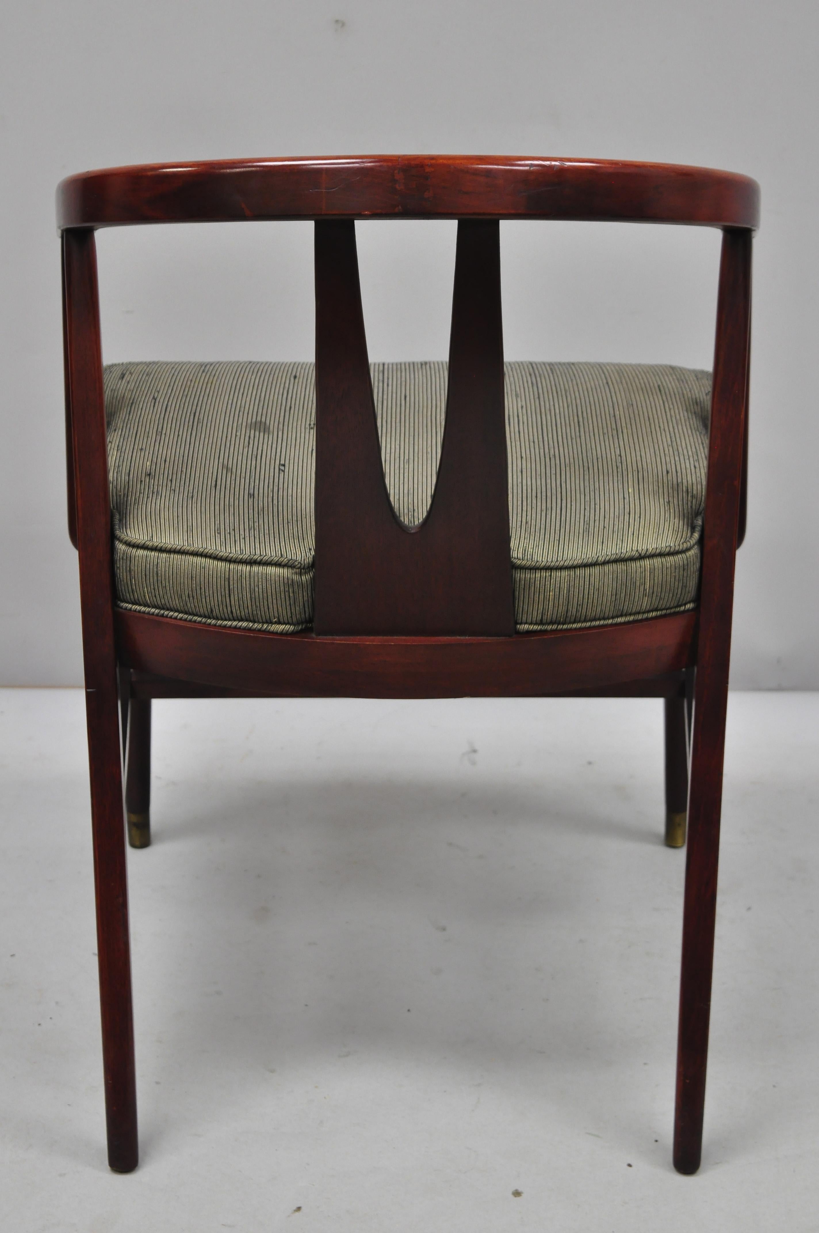 Vintage Mid-Century Modern Horseshoe Curved Back Mahogany Dining Chair A 1