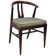 Vintage Mid-Century Modern Horseshoe Curved Back Mahogany Dining Chair B