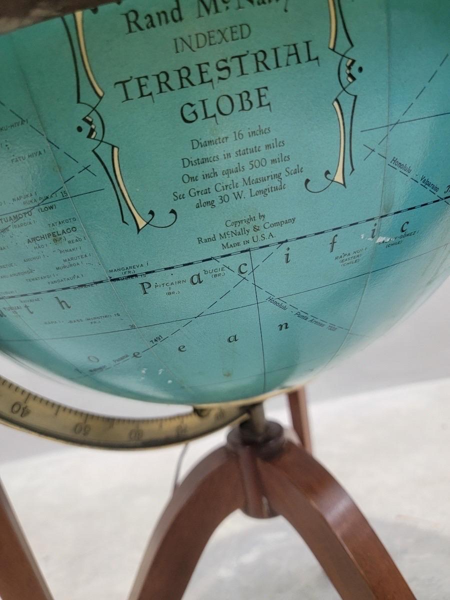 Vintage Mid Century Modern Beleuchteter Globus auf Mahagoni Stand von Edward Wormley im Angebot 2