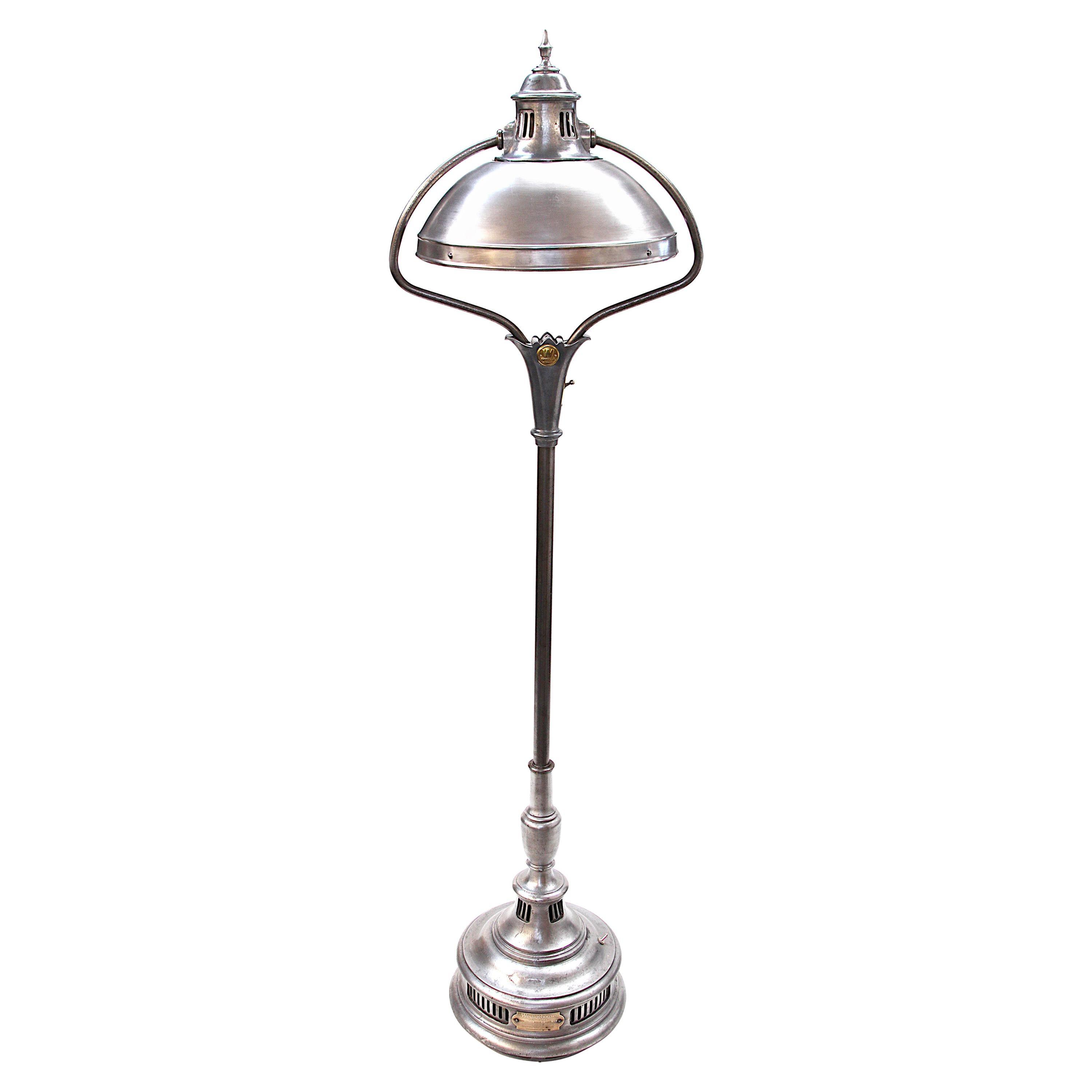 Vintage Mid-Century Modern Industrial Aluminum Westinghouse Sun Lamp Floor Lamp