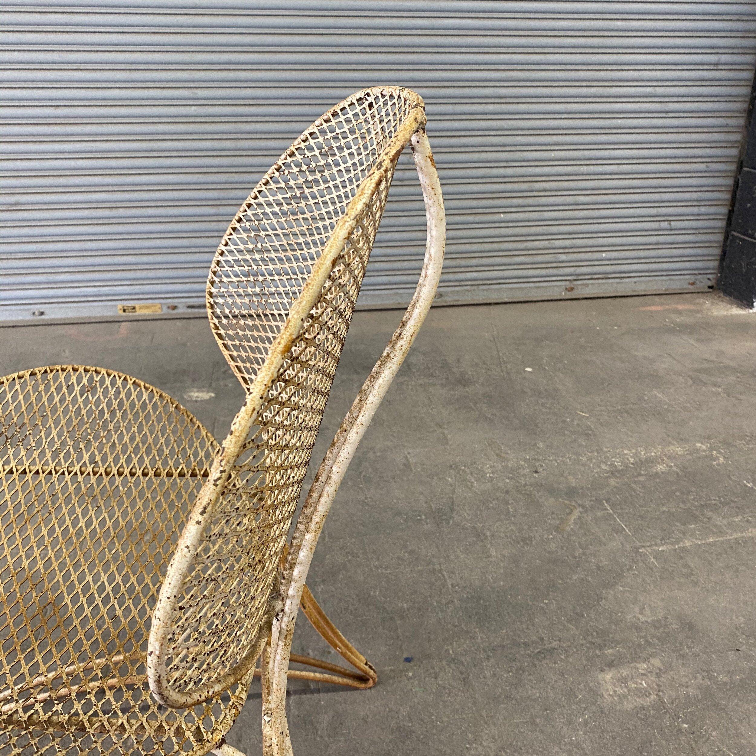 Vintage Mid Century Modern Iron Garden Chair For Sale 4