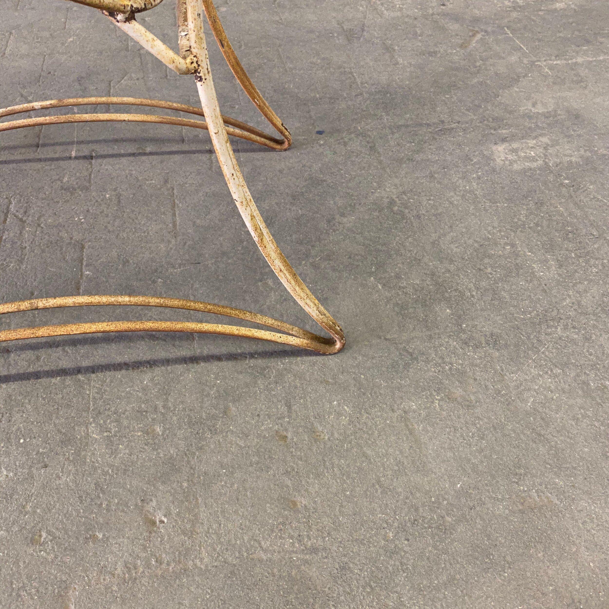 Vintage Mid Century Modern Iron Garden Chair For Sale 5