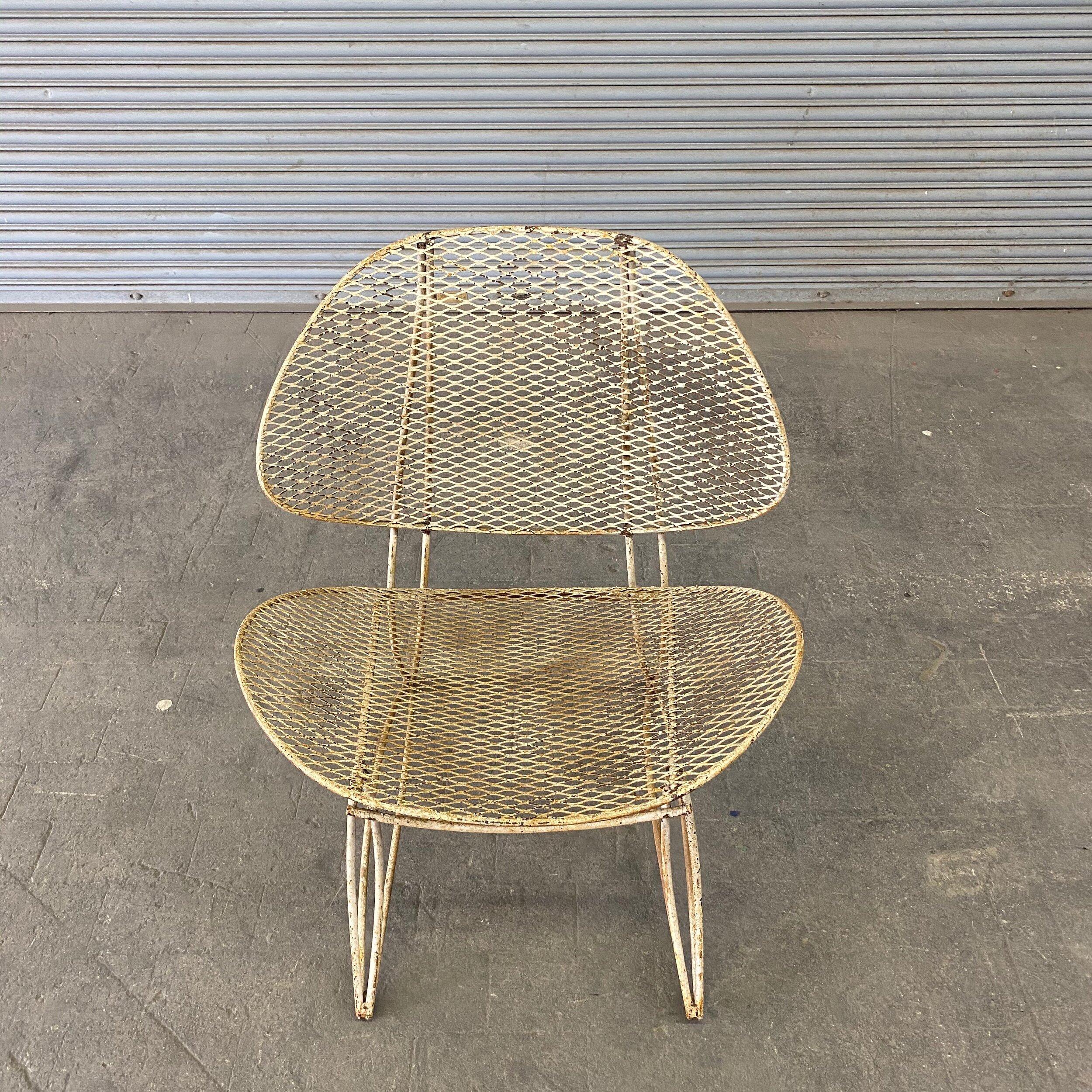 American Vintage Mid Century Modern Iron Garden Chair For Sale