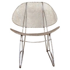 Vintage Mid Century Modern Iron Garden Chair