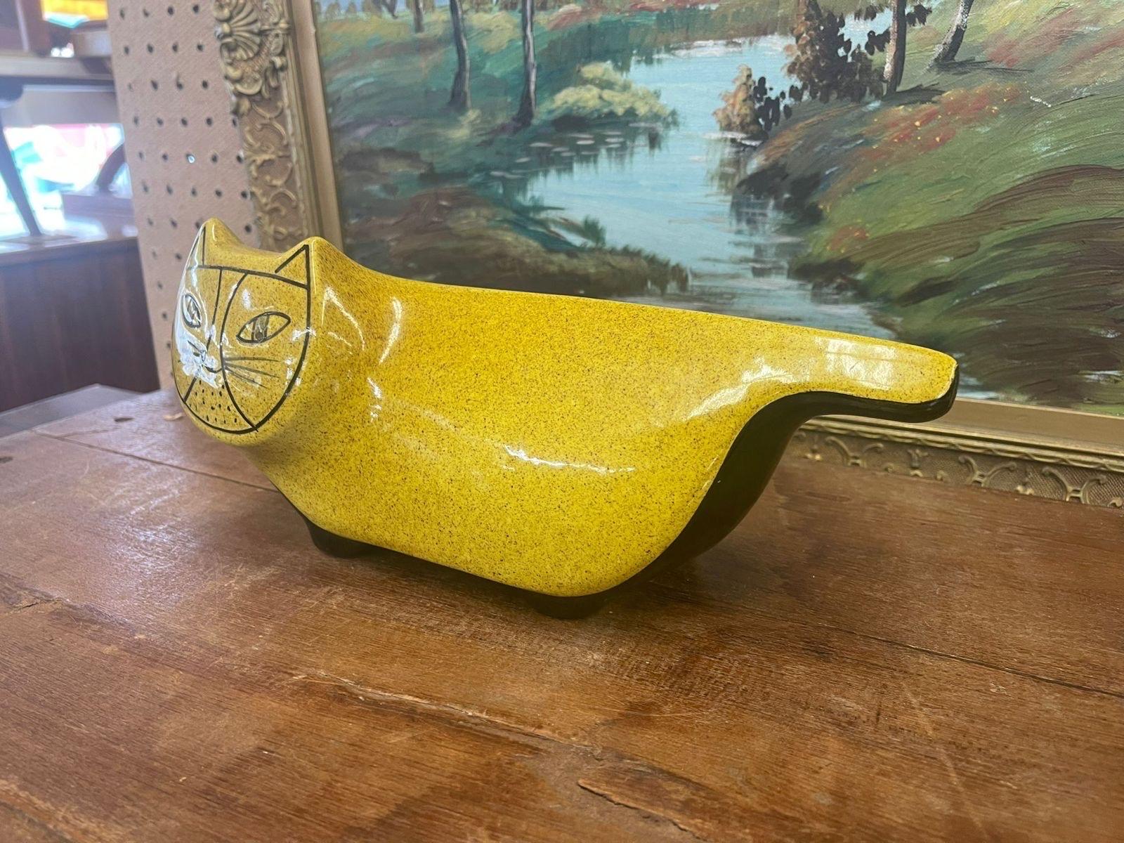 Vintage Mid Century Modern Italienisch Baldelli Keramik Katze Münze Collector. (Mitte des 20. Jahrhunderts) im Angebot