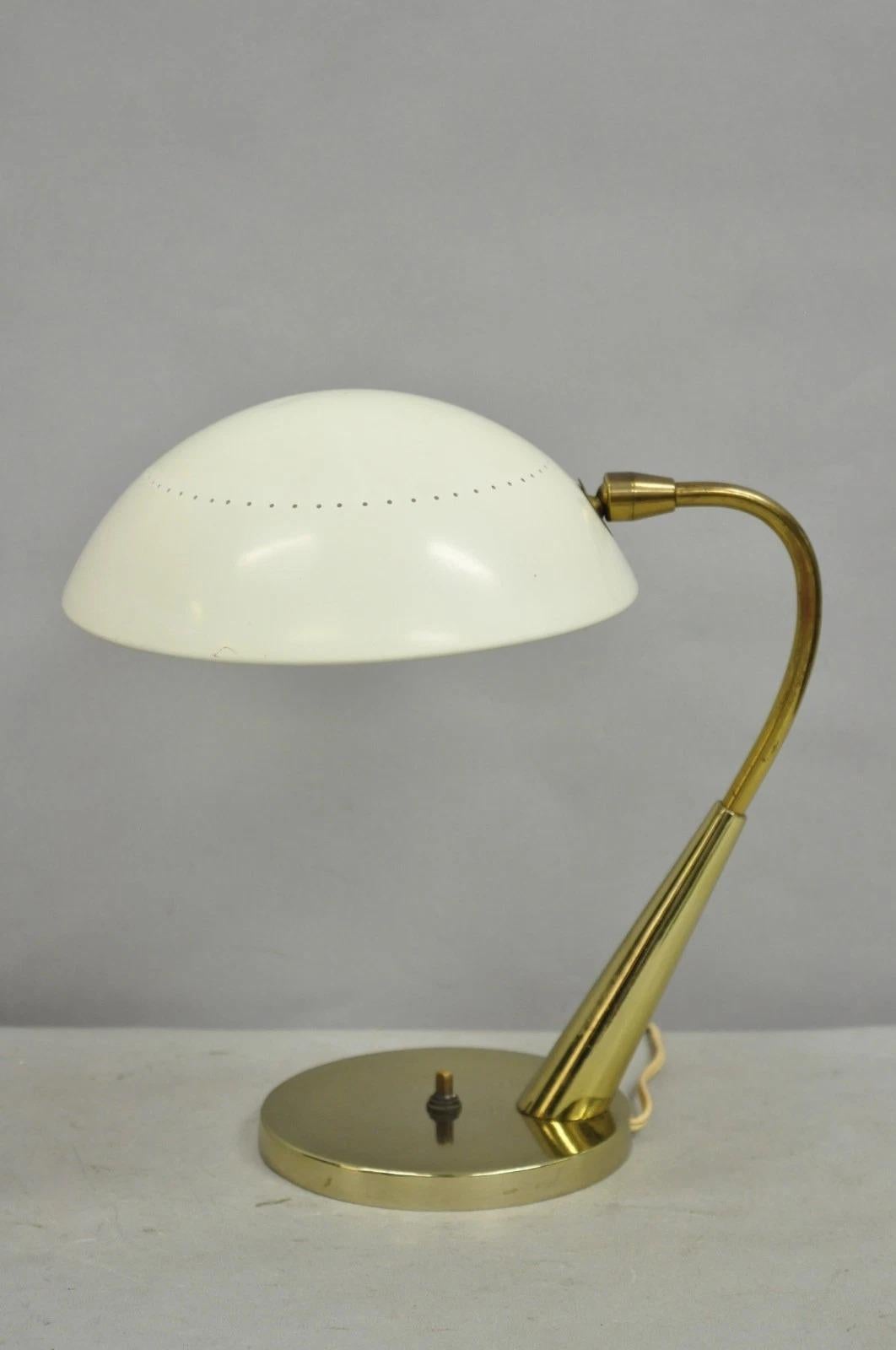 Vintage Mid Century Modern Italian Laurel Maurizio Tempestini Lámpara de escritorio de latón en venta 5