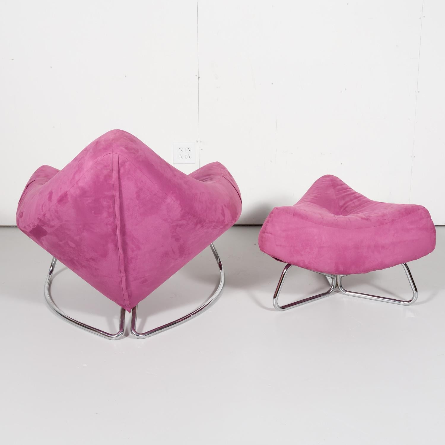Vintage Mid-Century Modern Italian Lounge Chair and Ottoman 7
