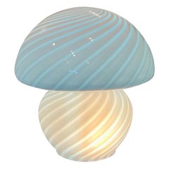 Vintage Mid-Century Modern Italian Murano Swirl Mushroom Table Lamp