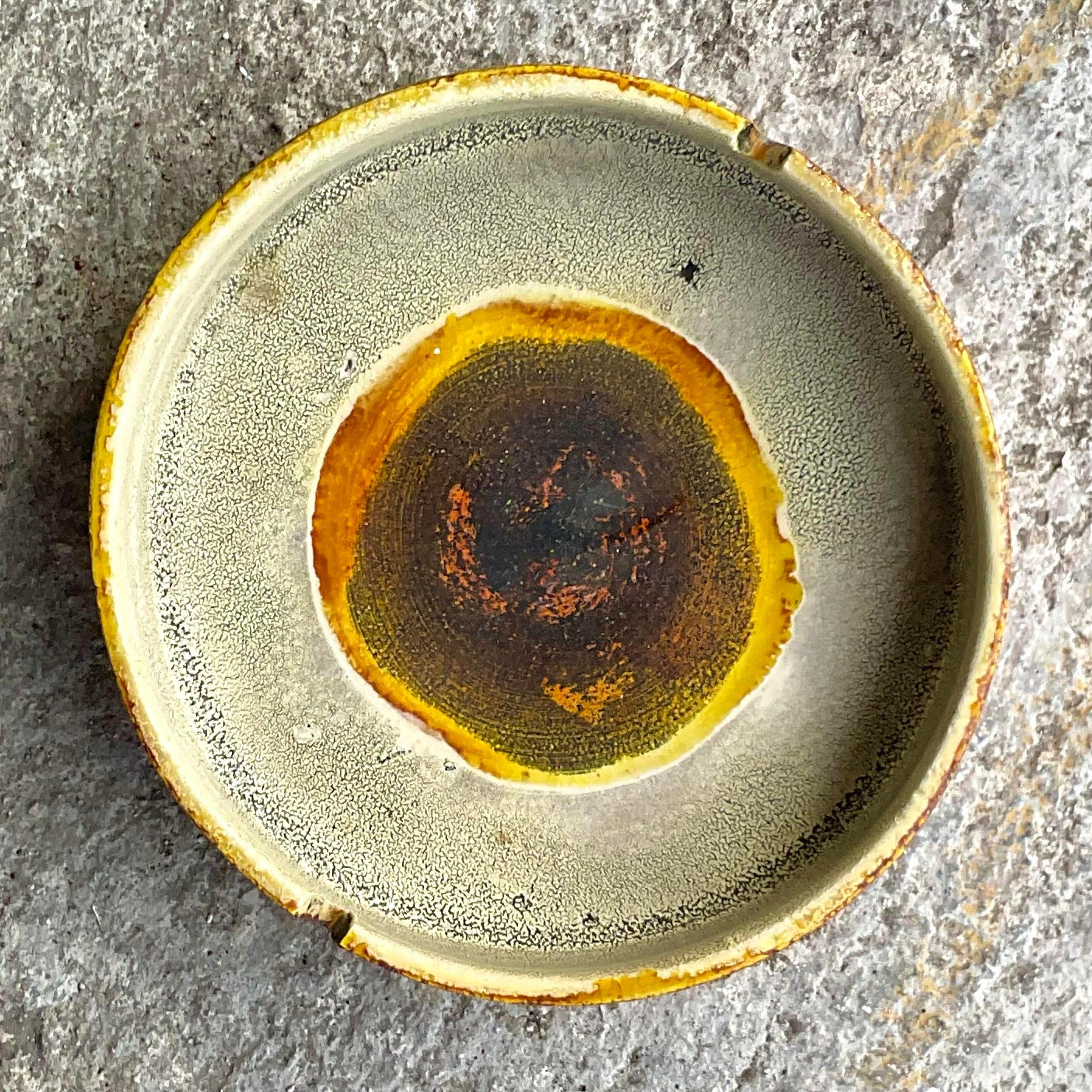 Mid-Century moderno Vintage Mid-Century Modern italiano firmato Marcello Fantoni Posacenere in ceramica
