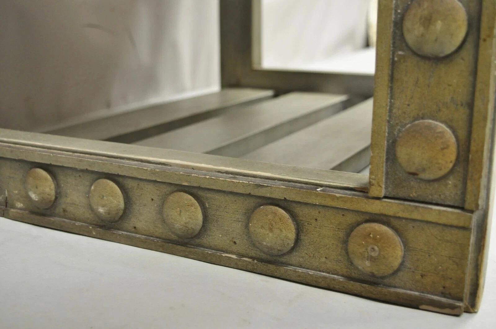 Wood Vintage Mid Century Modern James Mont Style Silver Brutalist Side End Table For Sale