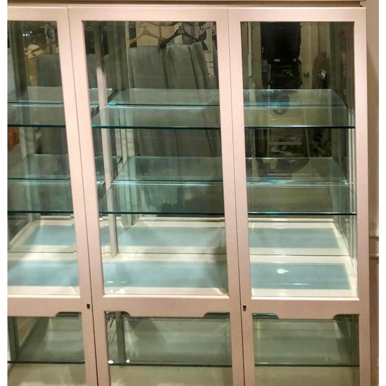 Wood Vintage Mid Century Modern Japanese Lacquer Pagoda Display Showcase Cabinet