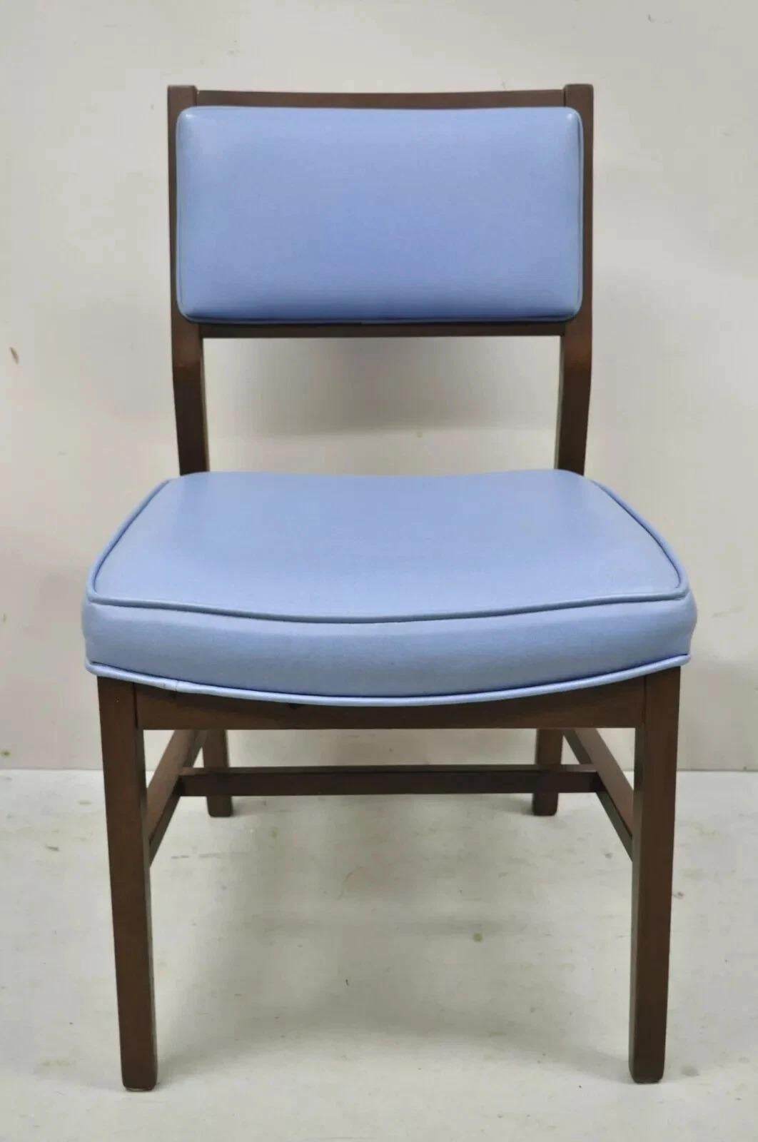 Mid-Century moderno Sedia da pranzo scolpita blu in stile Jens Risom, vintage, metà secolo, Set di 6 in vendita