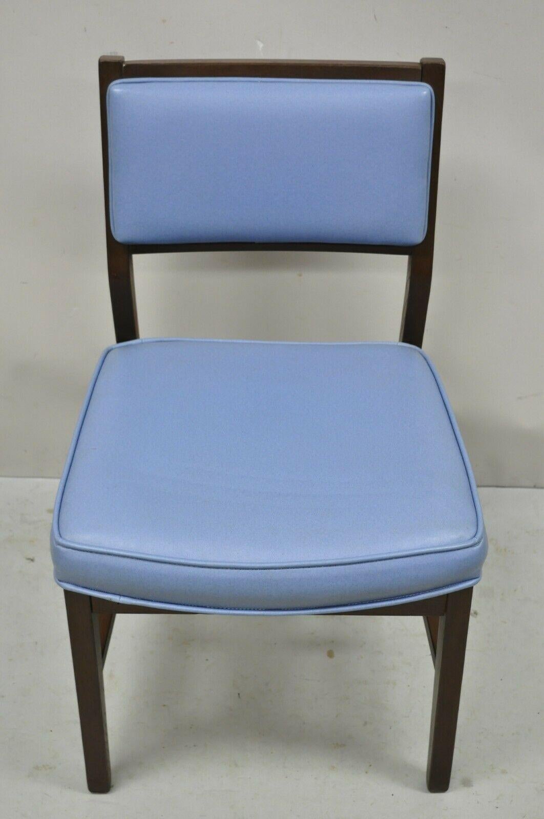 Mid-Century Modern Vintage Mid Century Modern Jens Risom Style Blue Sculpted Dining Chair -Set of 6 For Sale