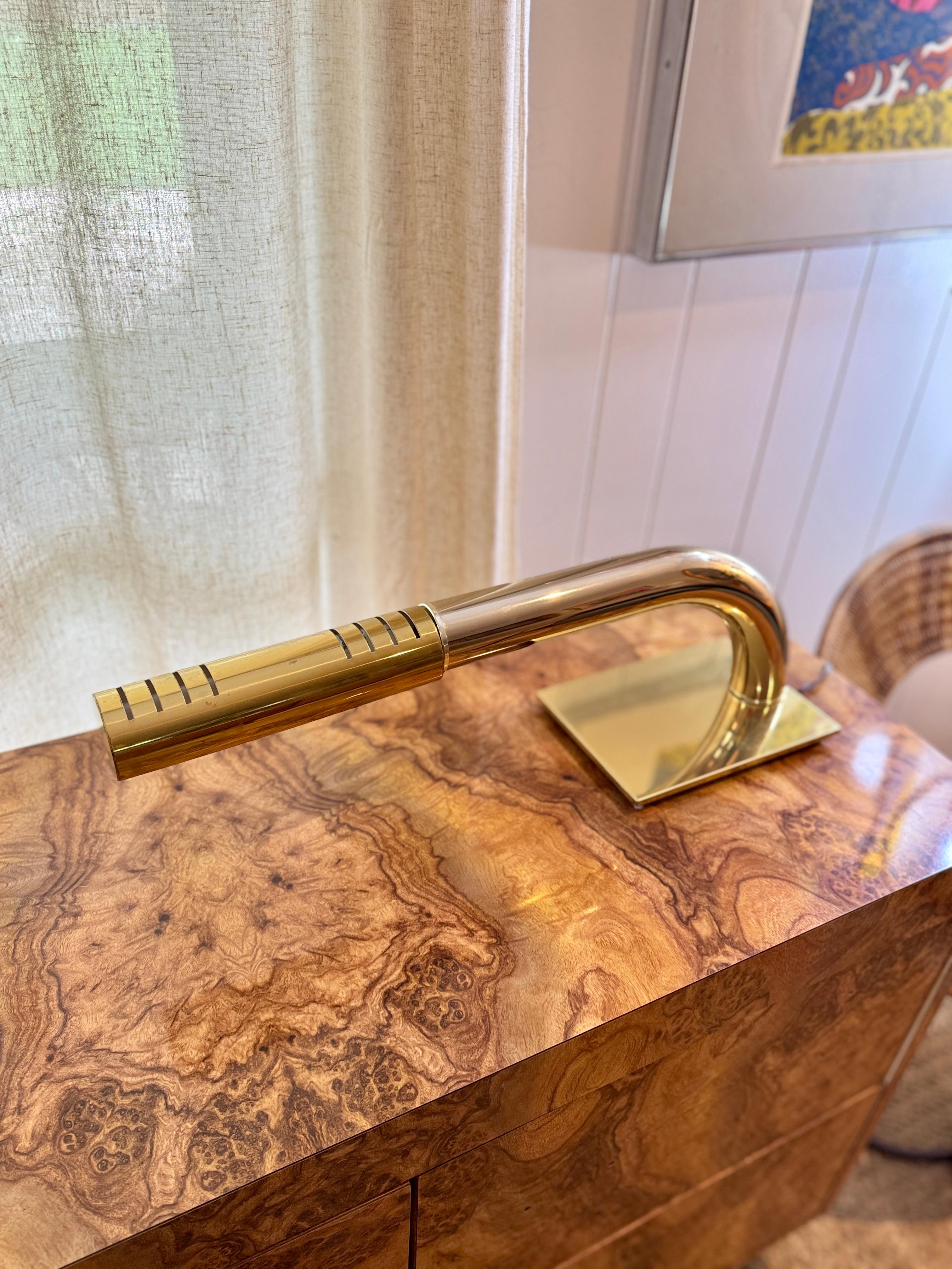 Mid-Century Modern Vintage mid century modern Jim Bindman tubular brass touch lamp For Sale