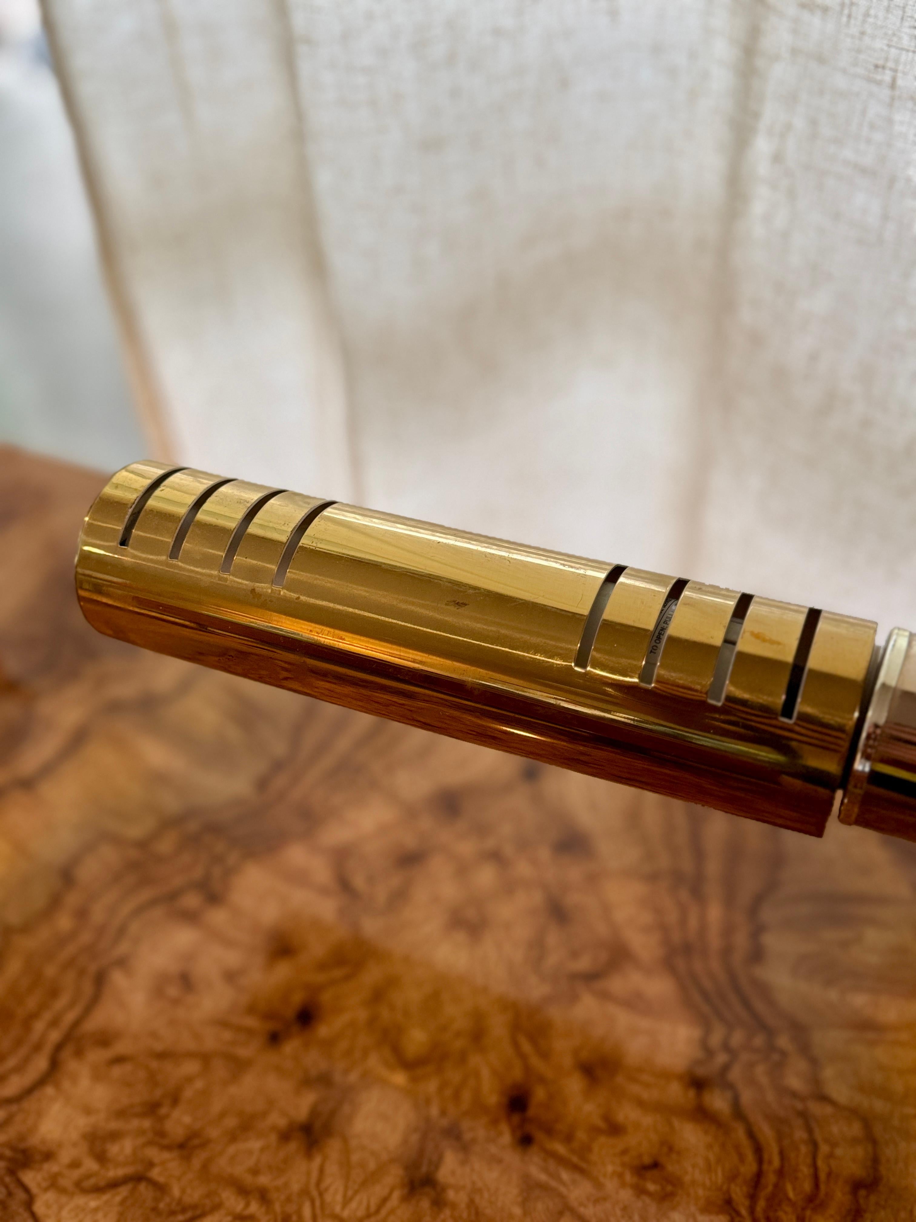 Vintage mid century modern Jim Bindman tubular brass touch lamp For Sale 1