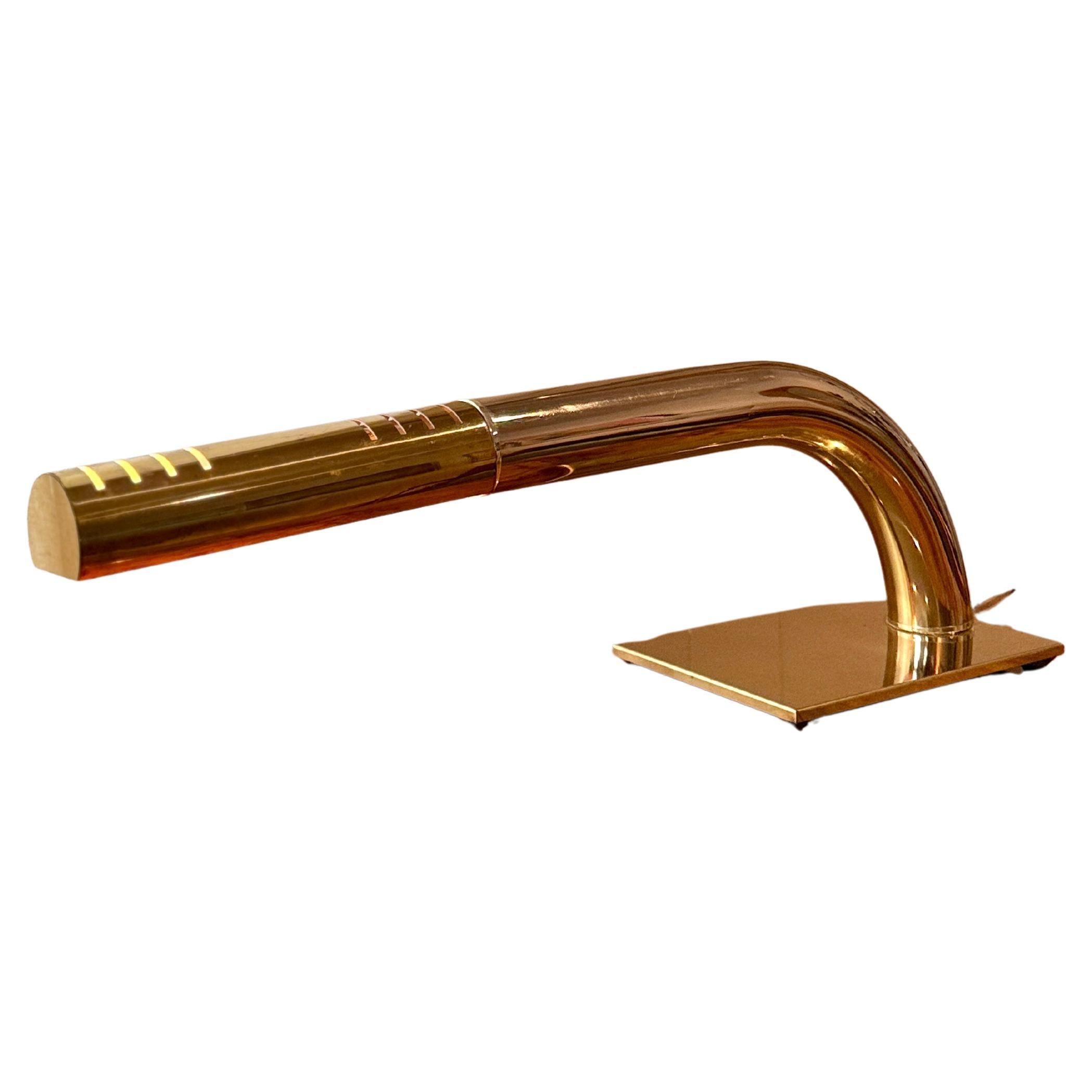 Vintage mid century modern Jim Bindman tubular brass touch lamp For Sale
