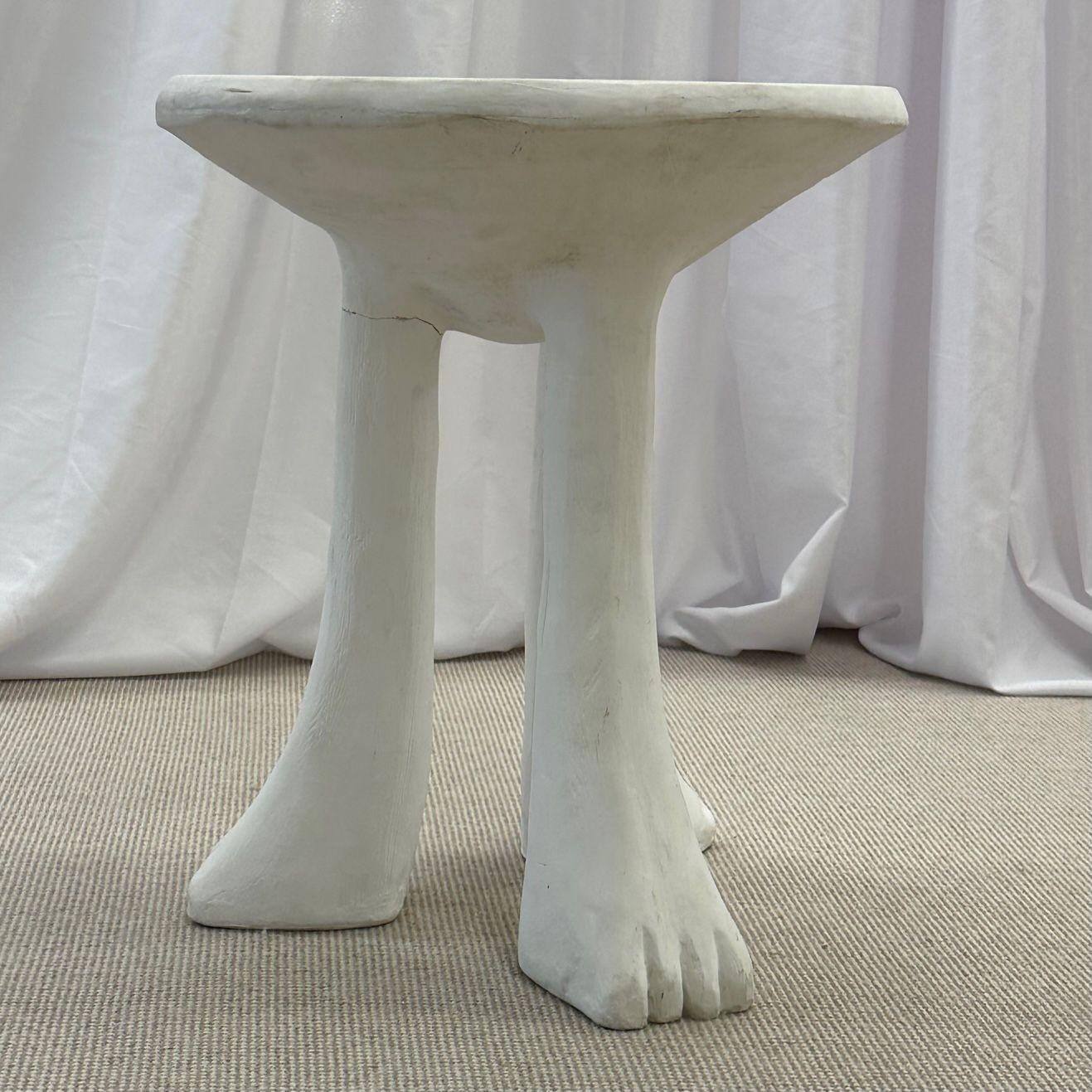 Plaster John Dickinson Mid-Century Modern Style Sculpted Africa Side / End Table, Signed For Sale