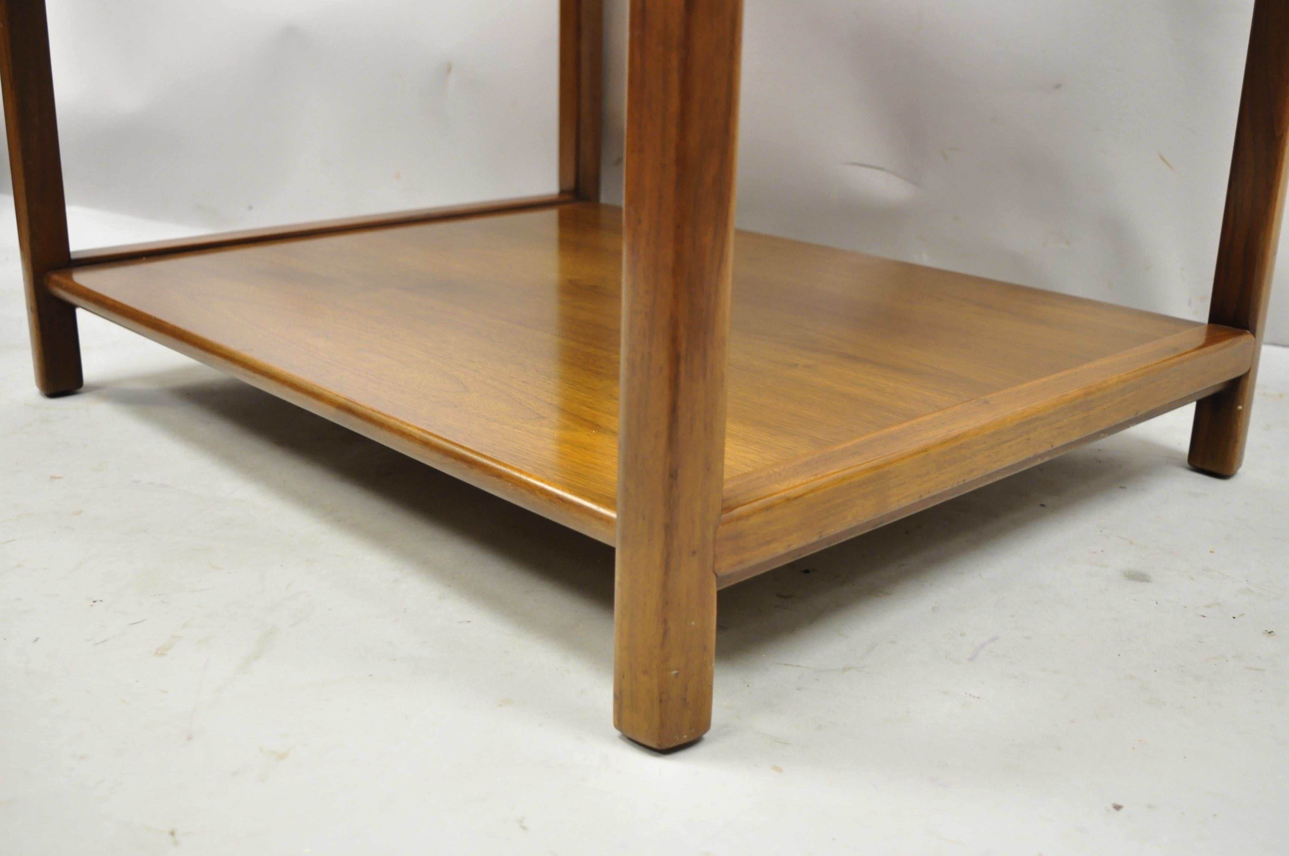 Mid-Century Modern Vintage Mid Century Modern John Stuart 2 Tier Walnut Lamp Side End Table