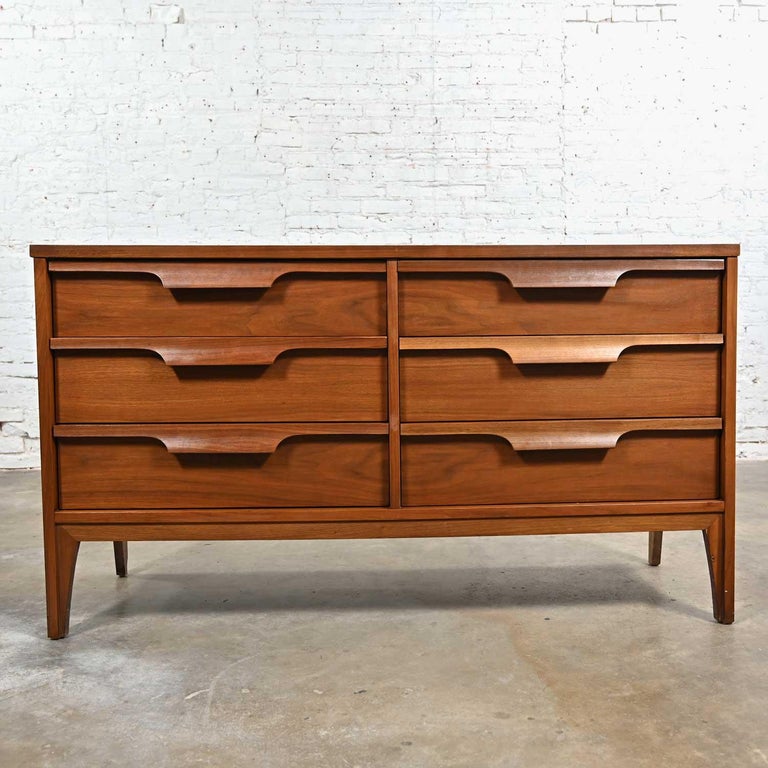 slim fit dress slacks Mid Century Modern Vintage Johnson Carper Walnut & Laminate Dresser –  Boston Mid Century Modern main image 0