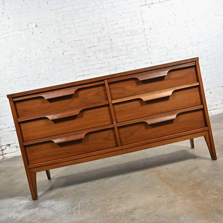 fall gown dresses Vintage Johnson Carper Mid Century Modern Walnut Formica Top Credenza –  Quality is Key Decor main image 1