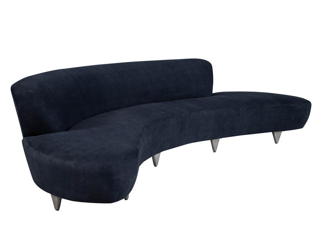 Vintage Mid-Century Modern Curved Sofa, Larger 2
