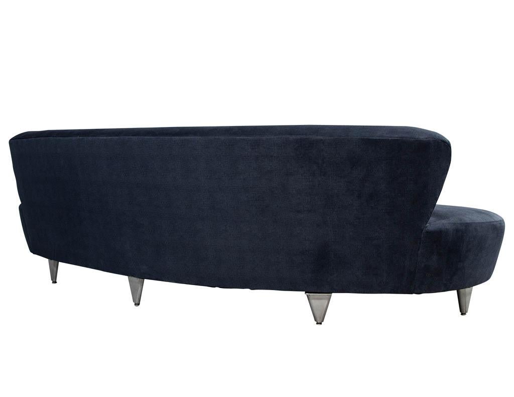 Vintage Mid-Century Modern Curved Sofa, Larger 4