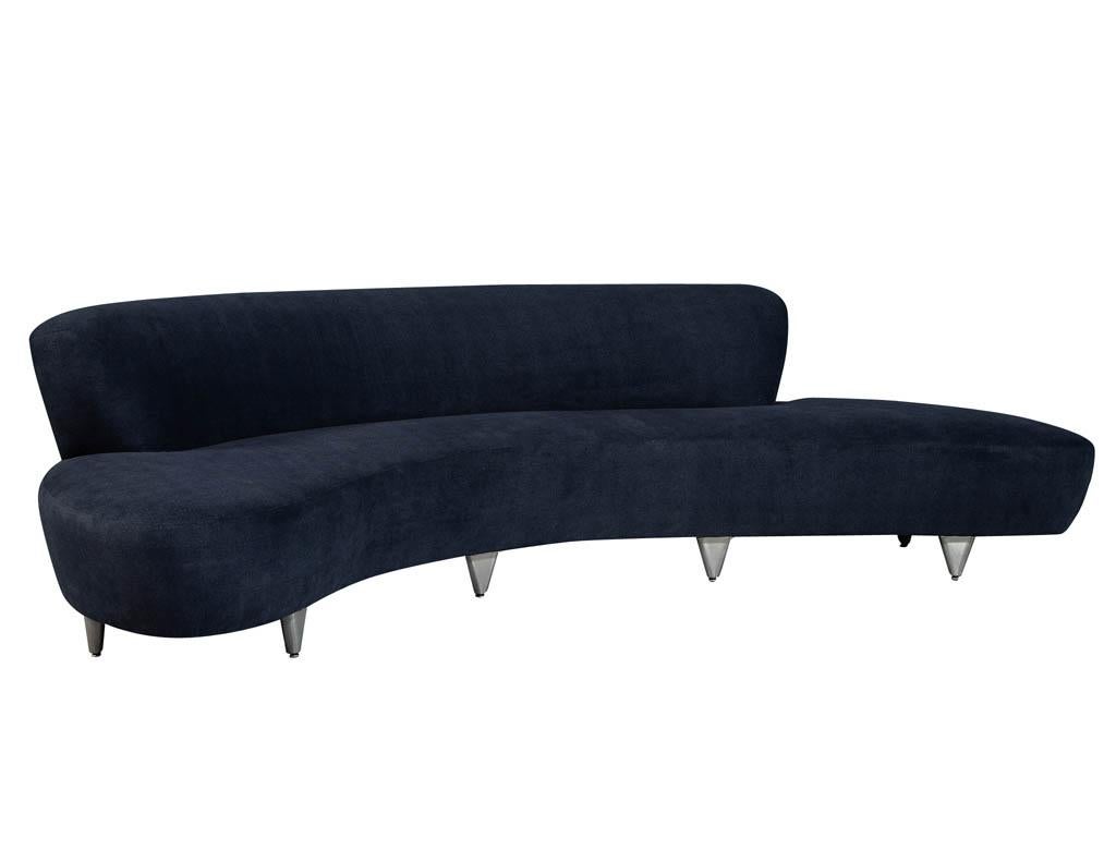 mid century modern curved sofa