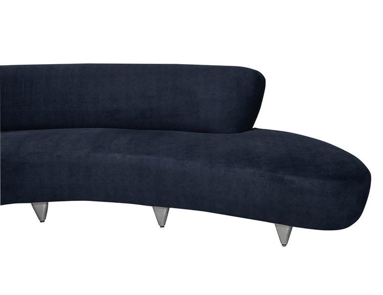 Vintage Mid Century Modern Curved Sofa Larger