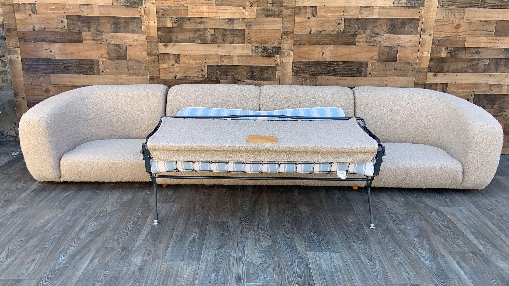 Mid-20th Century Vintage Mid Century Modern Karpen Sofa with Pullout Bed For Sale