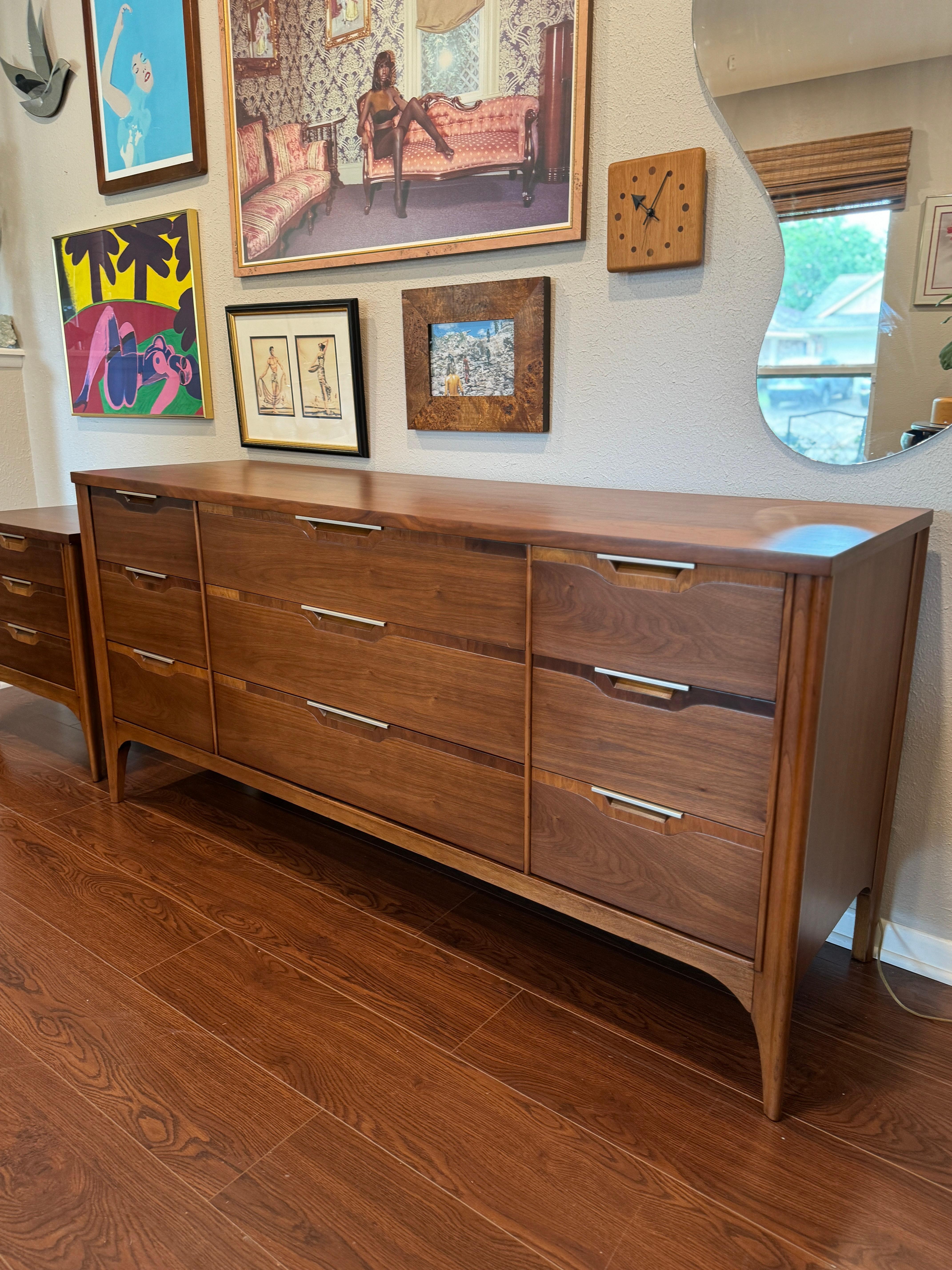 Vintage mid century modern Kent Coffey lowboy dresser “impact” collection 1960d 1