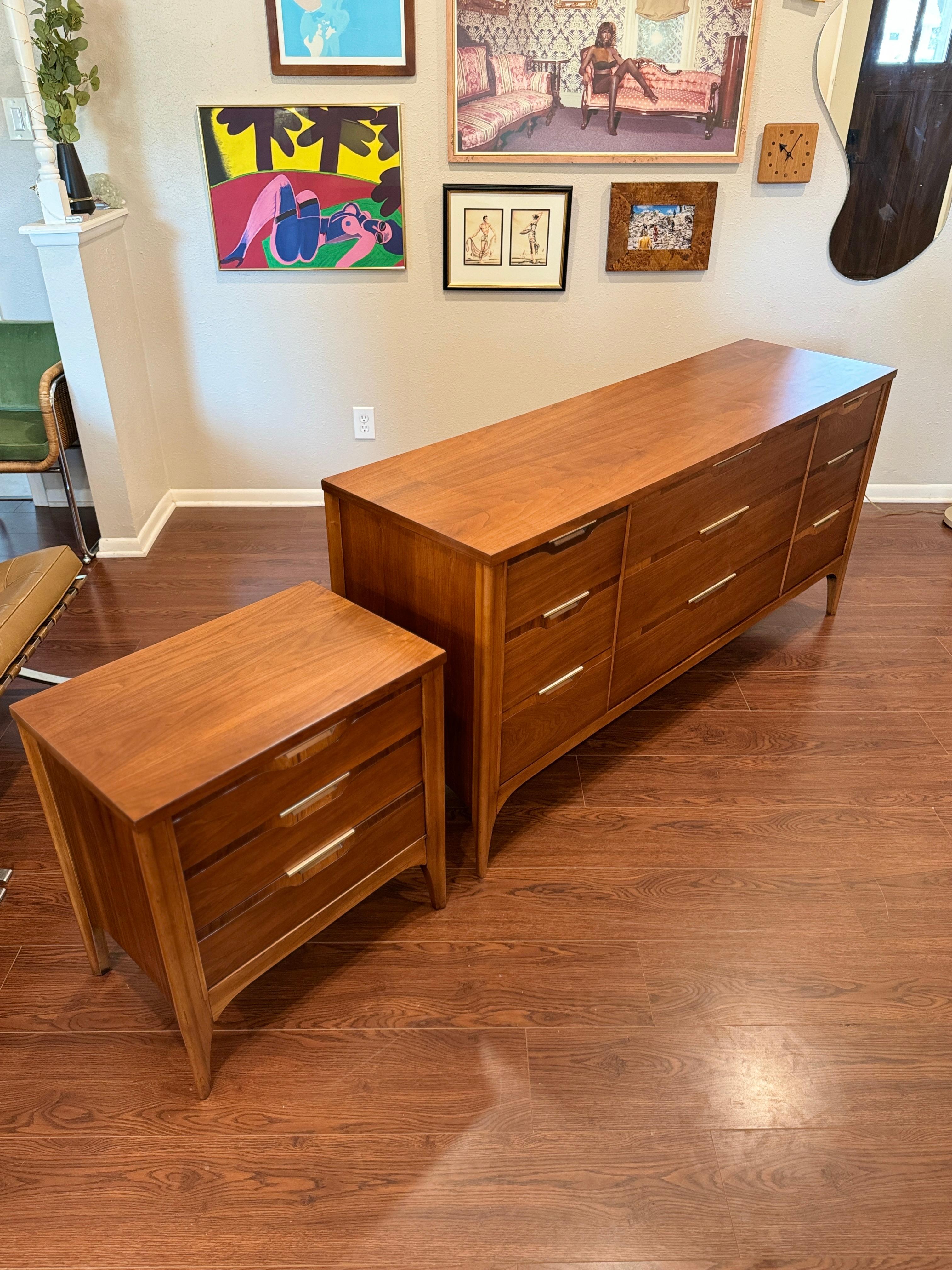 Vintage mid century modern Kent Coffey lowboy dresser “impact” collection 1960d 5