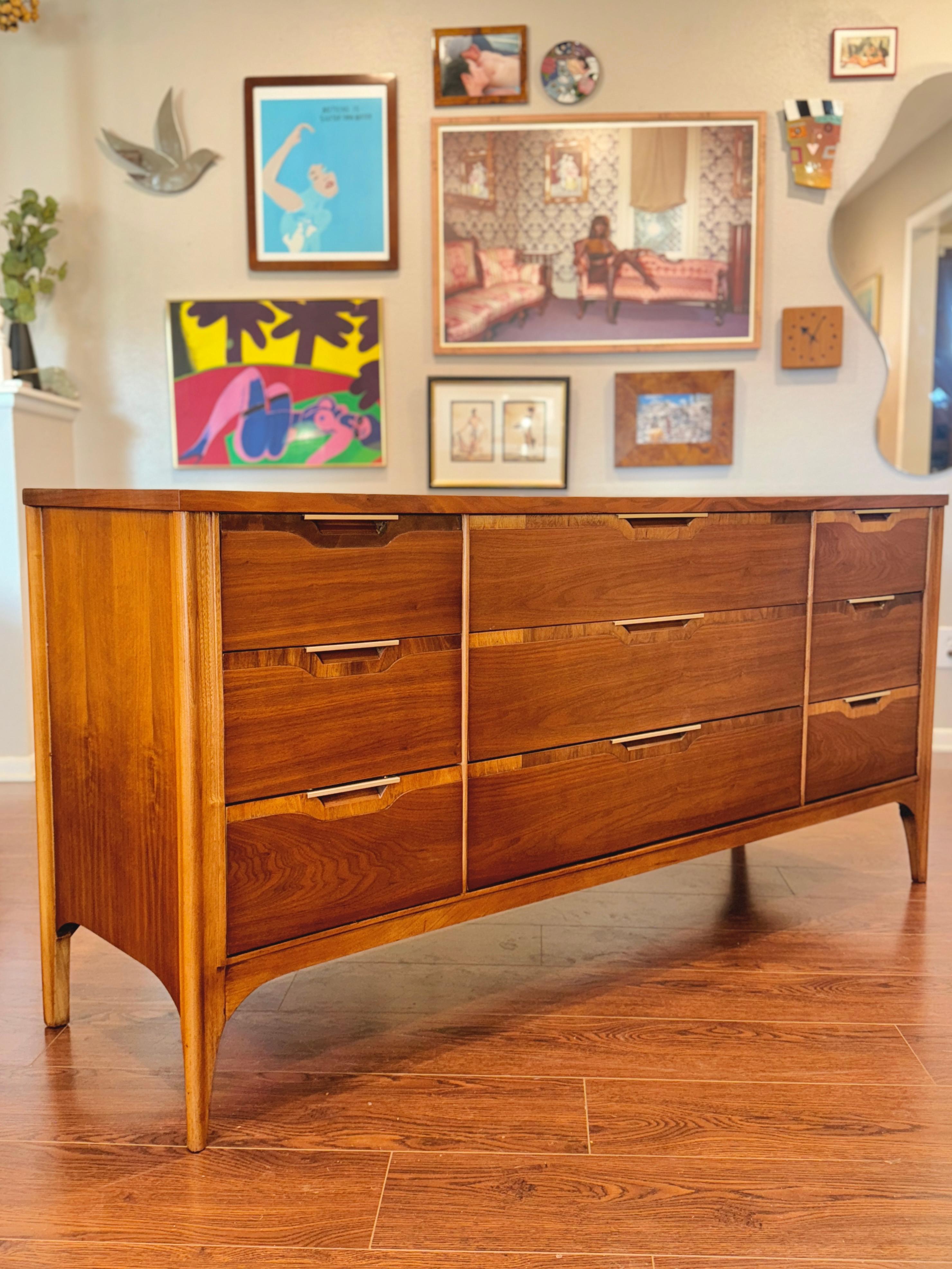 North American Vintage mid century modern Kent Coffey lowboy dresser “impact” collection 1960d