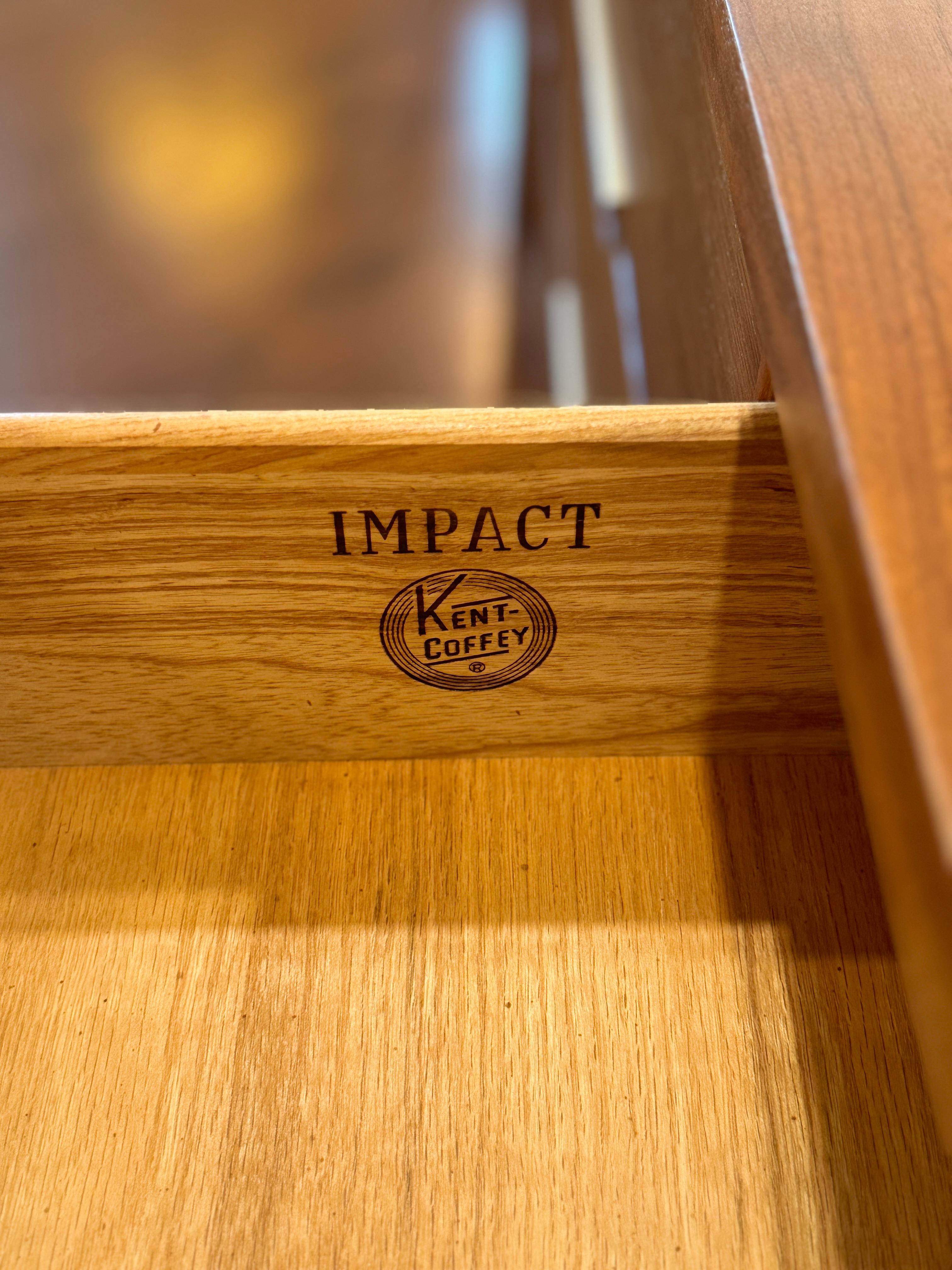 Vintage mid century modern Kent Coffey lowboy dresser “impact” collection 1960d In Good Condition In Houston, TX