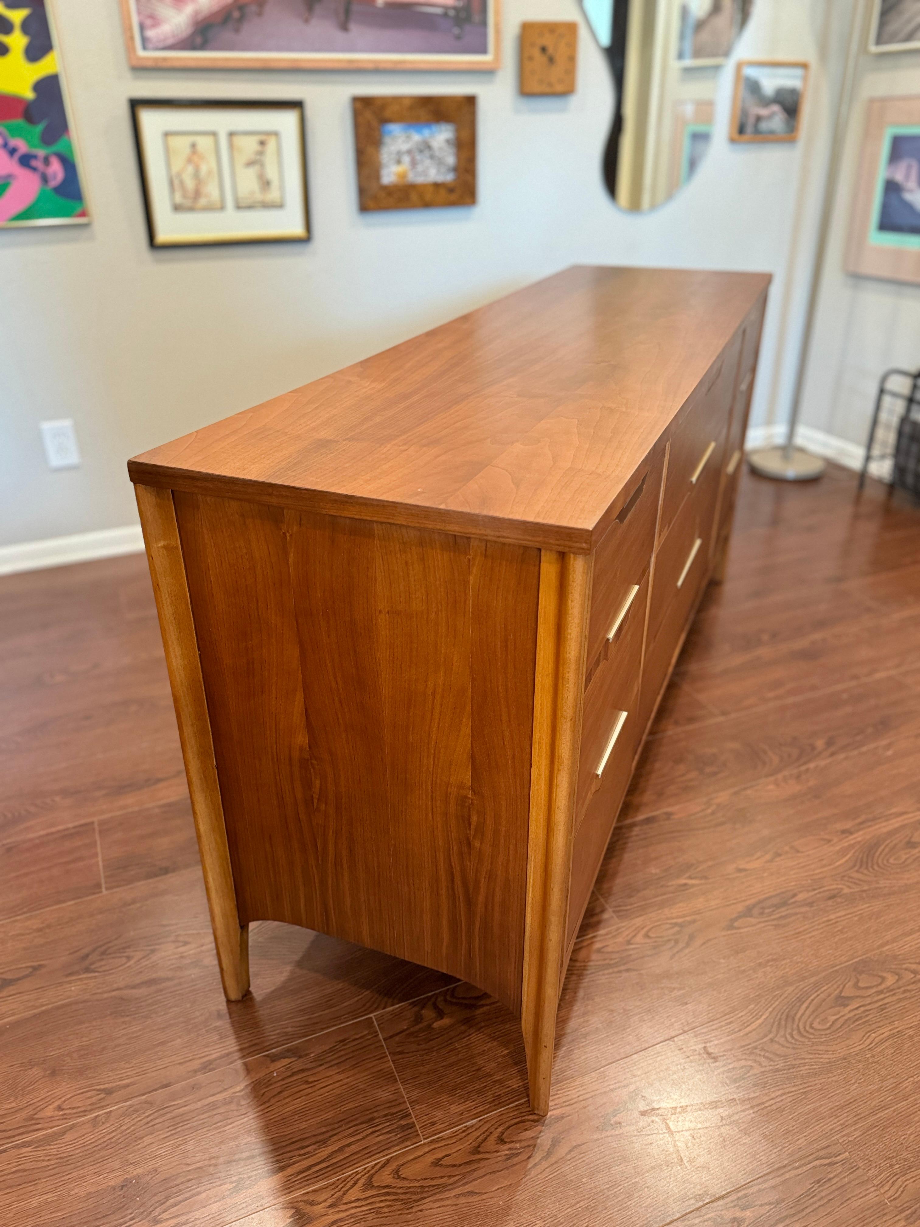 Mid-20th Century Vintage mid century modern Kent Coffey lowboy dresser “impact” collection 1960d