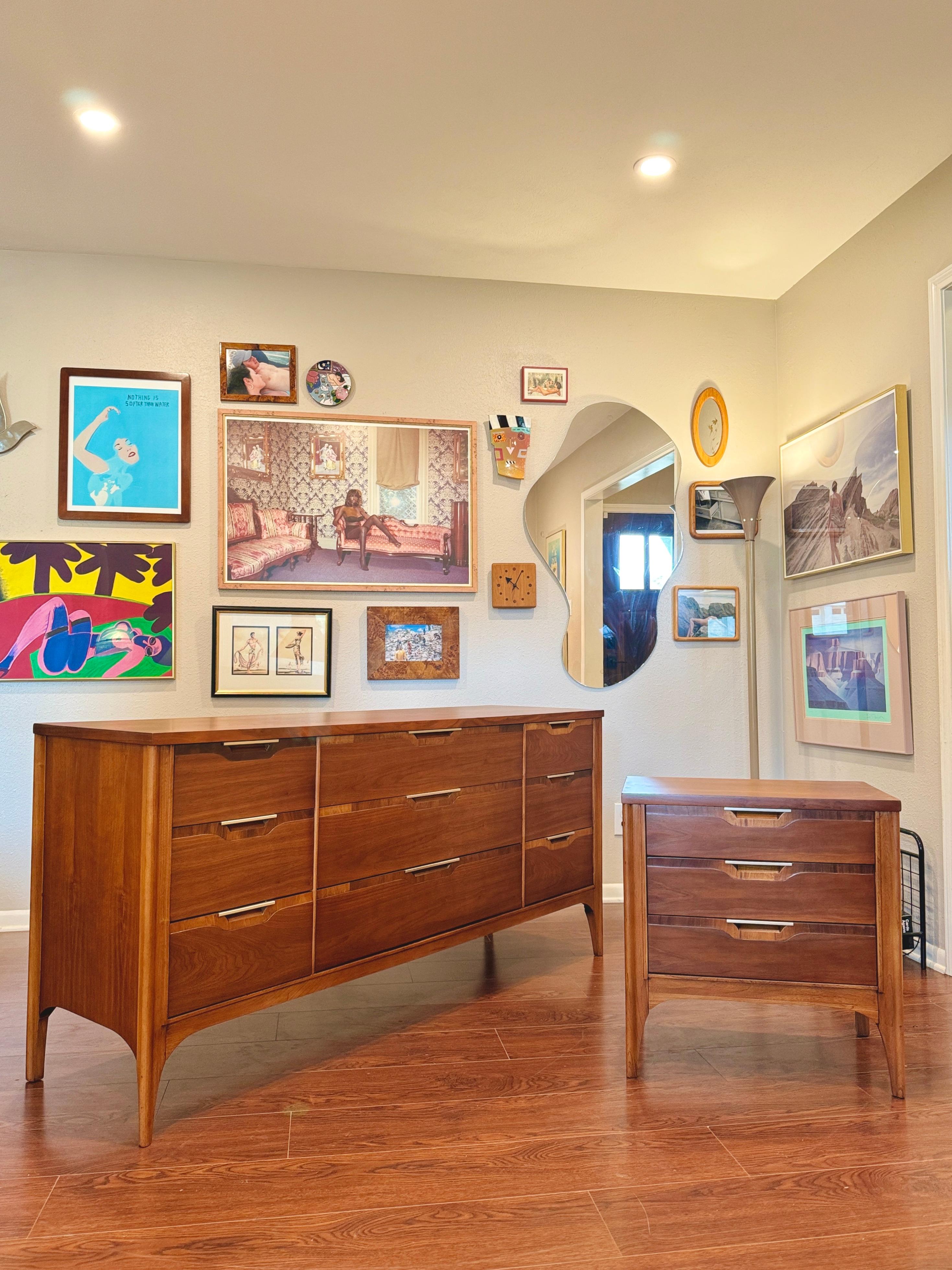 Mid-20th Century Vintage mid century modern Kent Coffey nightstand “impact” collection 1960s