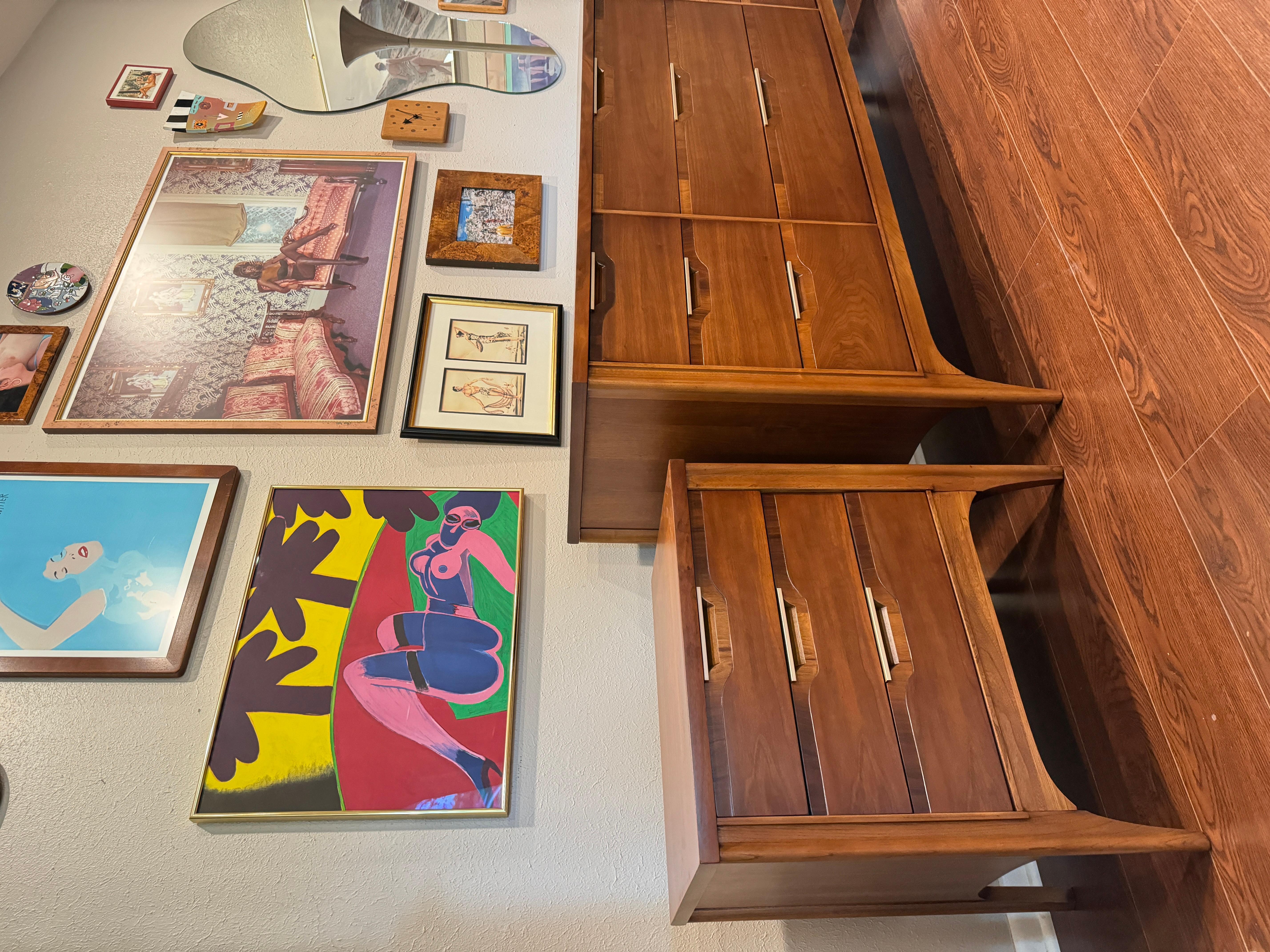 Vintage mid century modern Kent Coffey nightstand “impact” collection 1960s 1