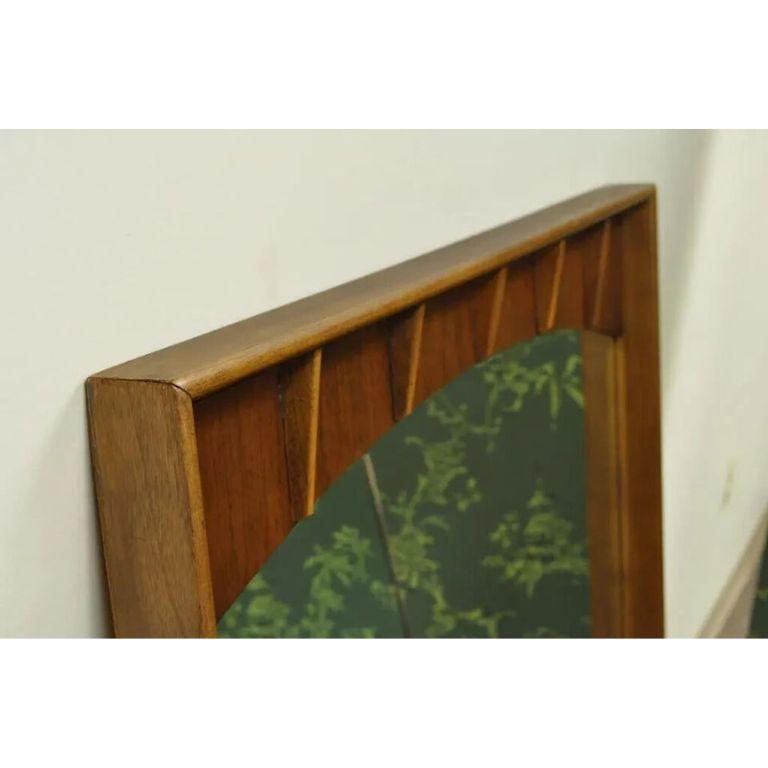 Vintage Mid Century Modern Kent Coffey Perspecta Style Walnut Pecan Mirror In Good Condition For Sale In Philadelphia, PA